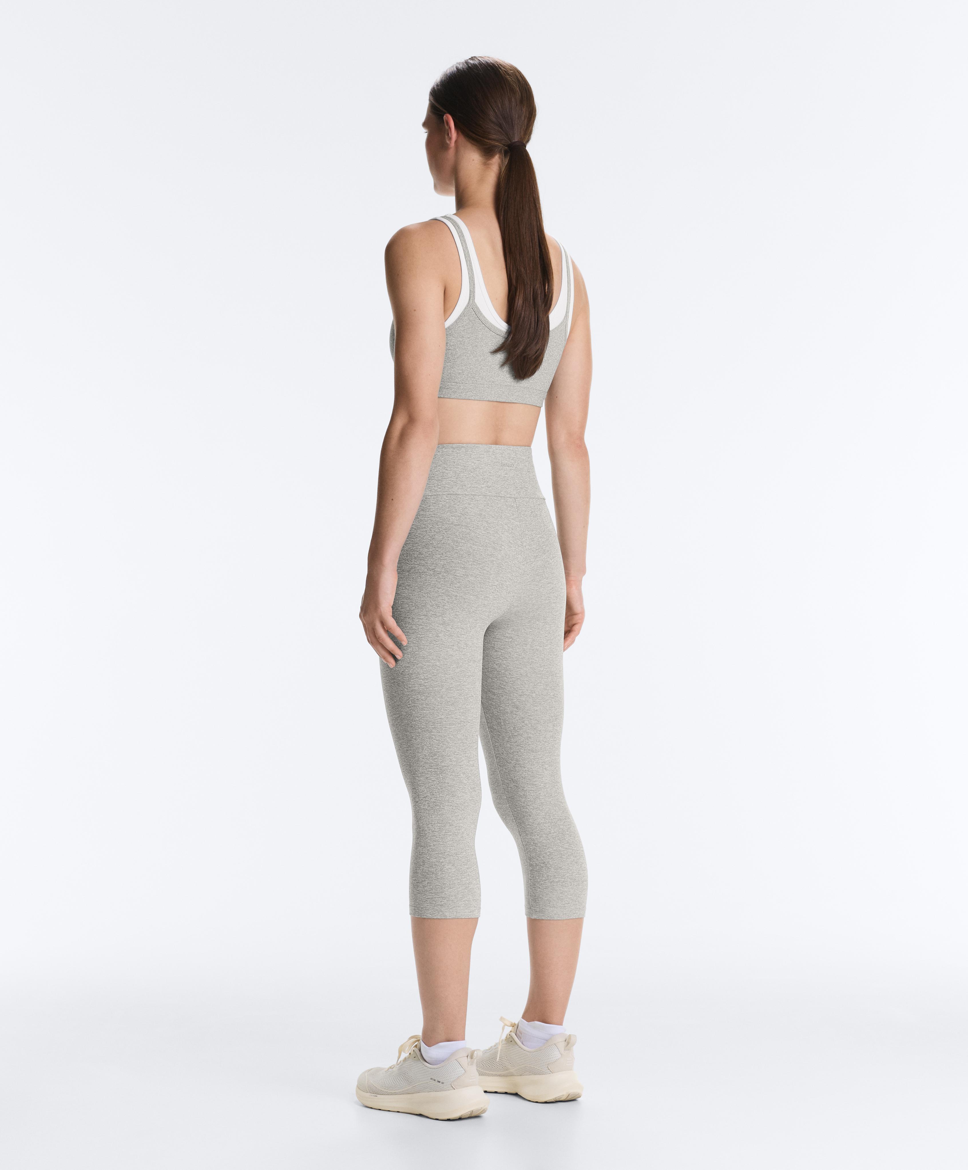 Comfortlux 40cm high-rise marl knee-length leggings — GREY MELANGE