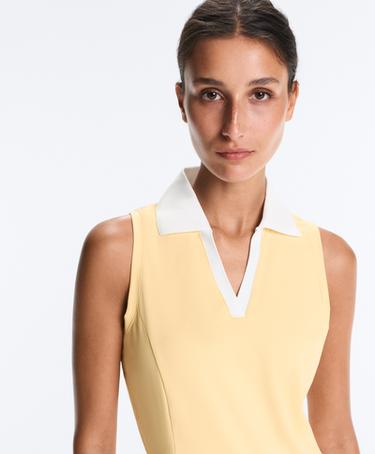 Contrast sleeveless Comfortlux polo shirt — PALE YELLOW 4