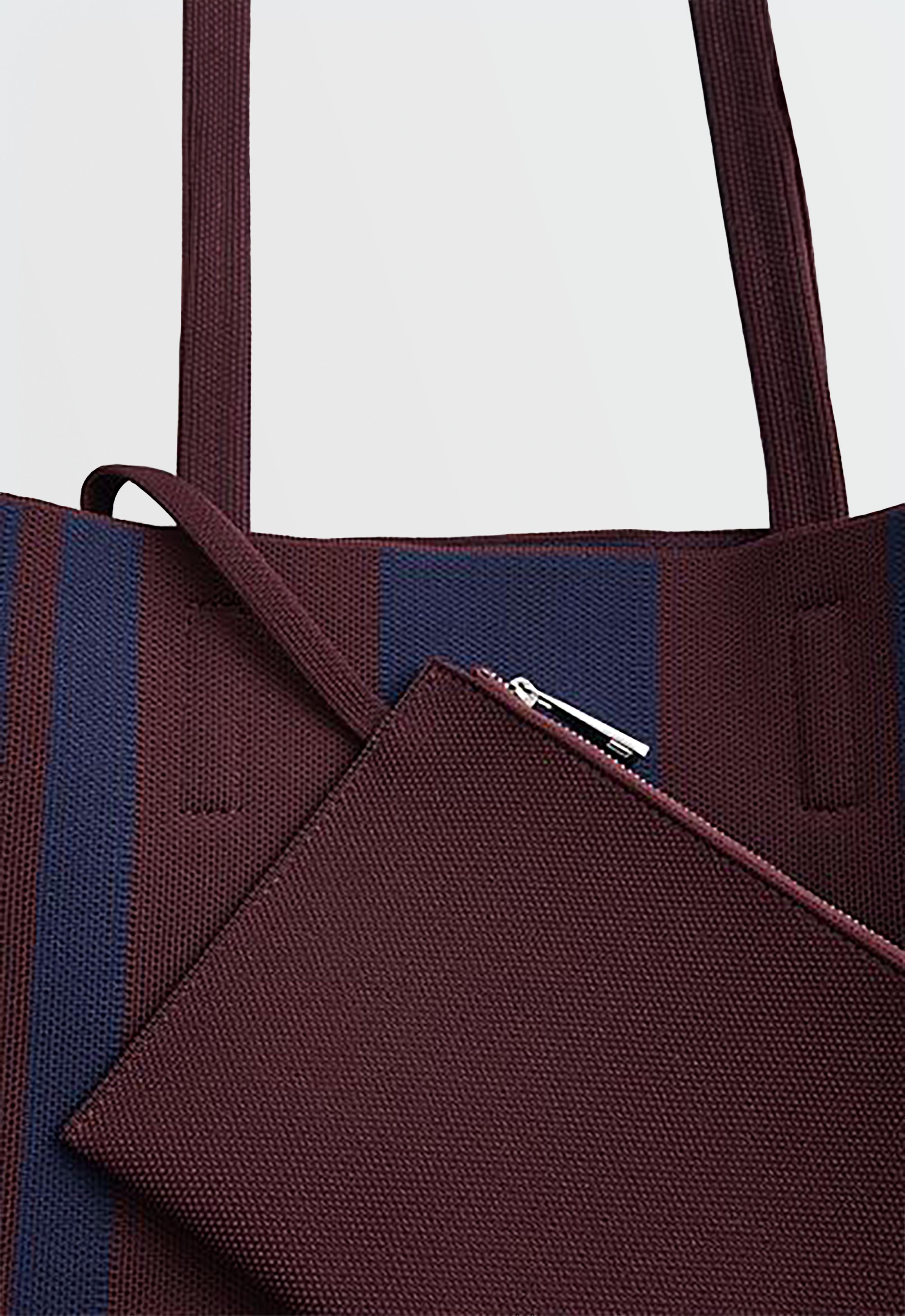 Striped shopper bag