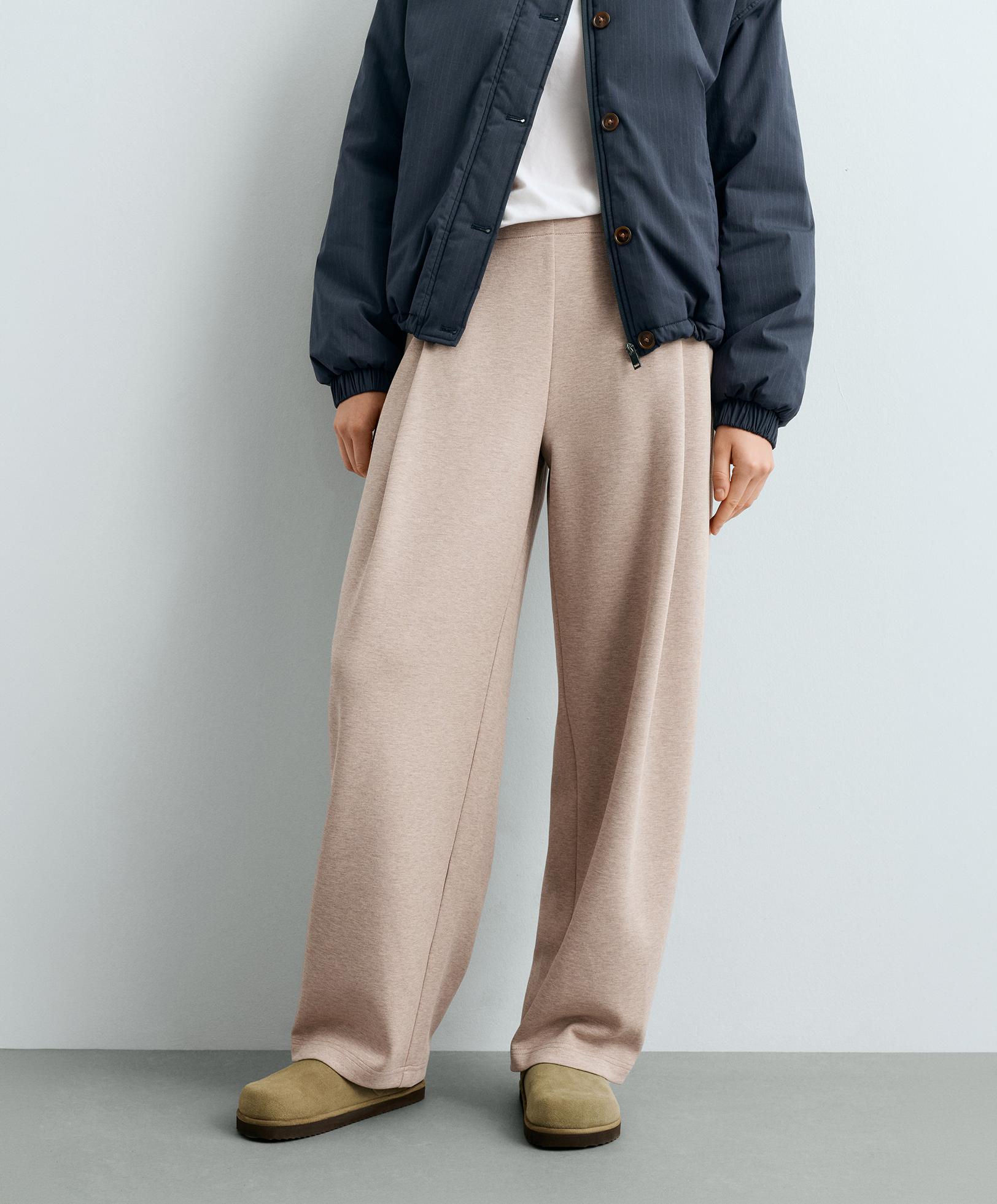 Split-leather buckled mules — KHAKI