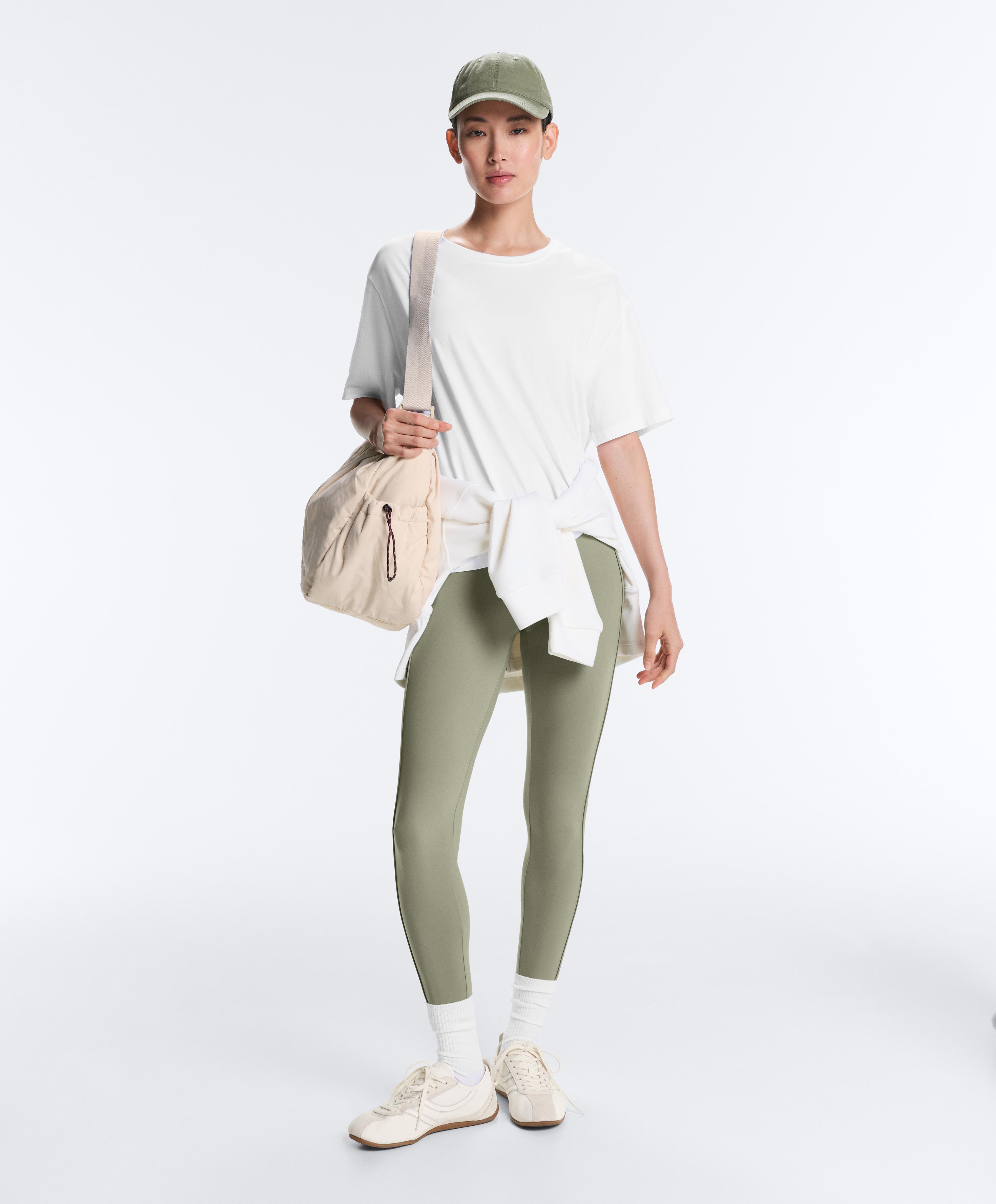 Comfortlux high-rise rib ankle-length leggings — PALE GREEN