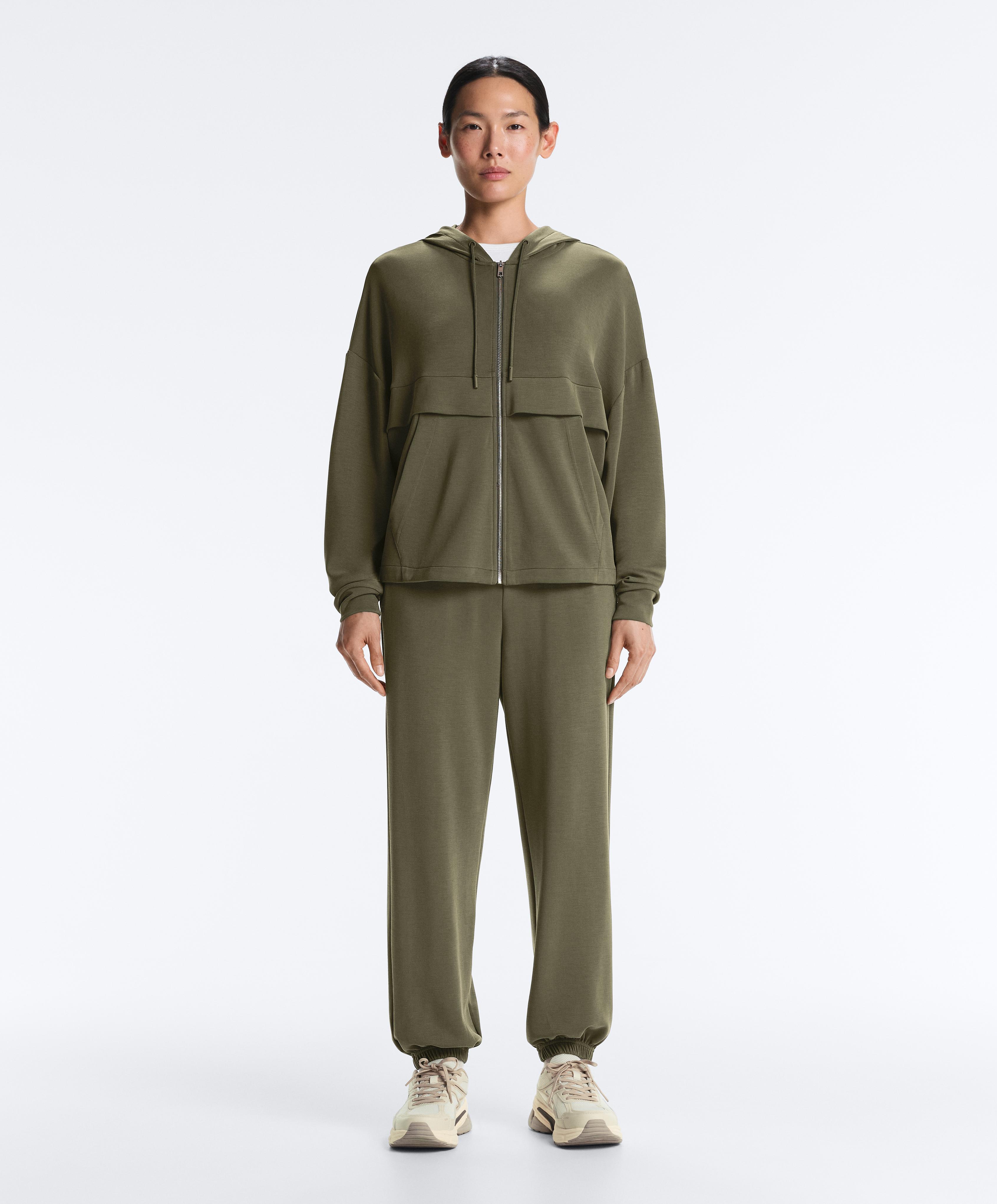 Sudadera con modal tacto suave zipper