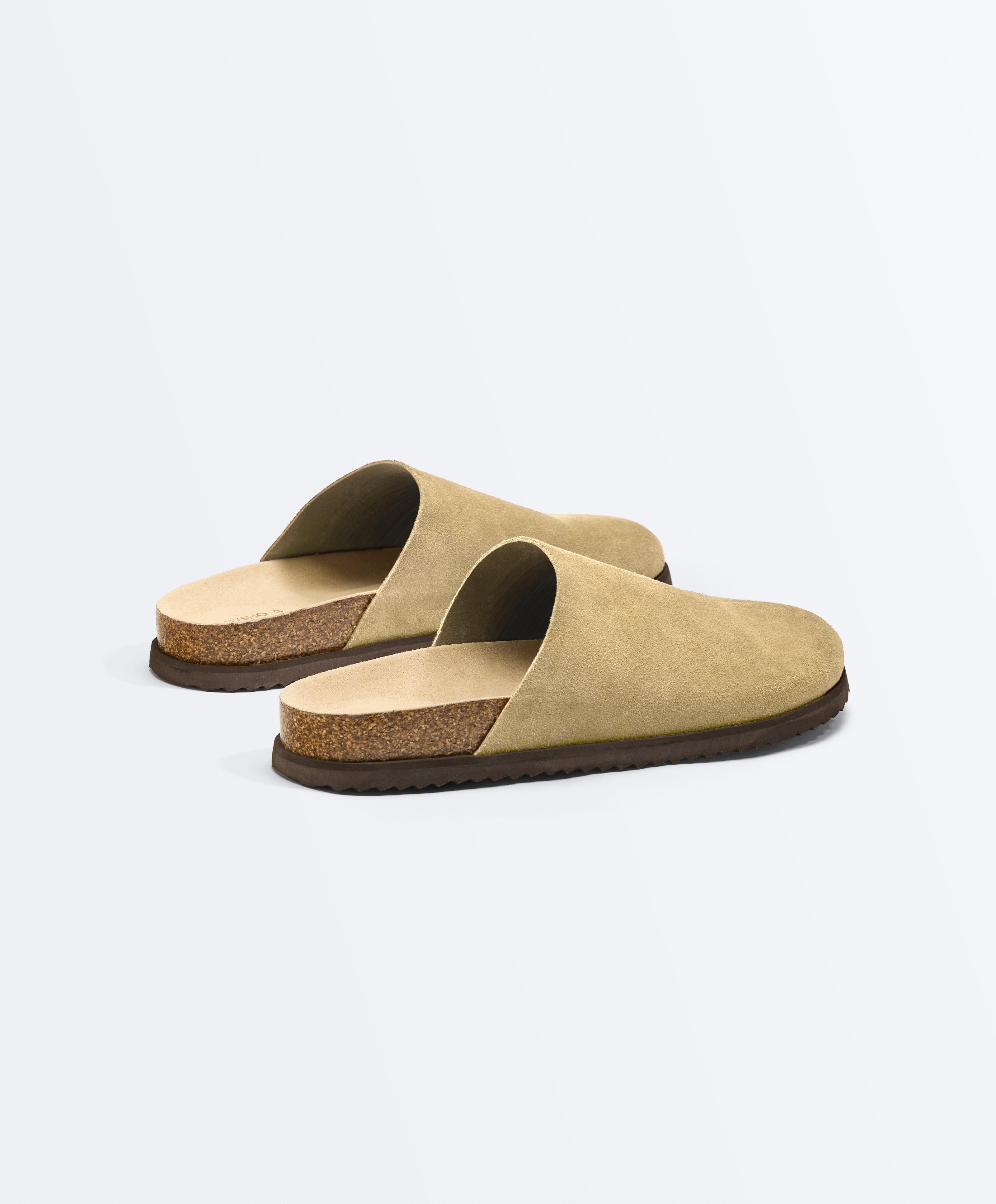 Split leather mules — SAND