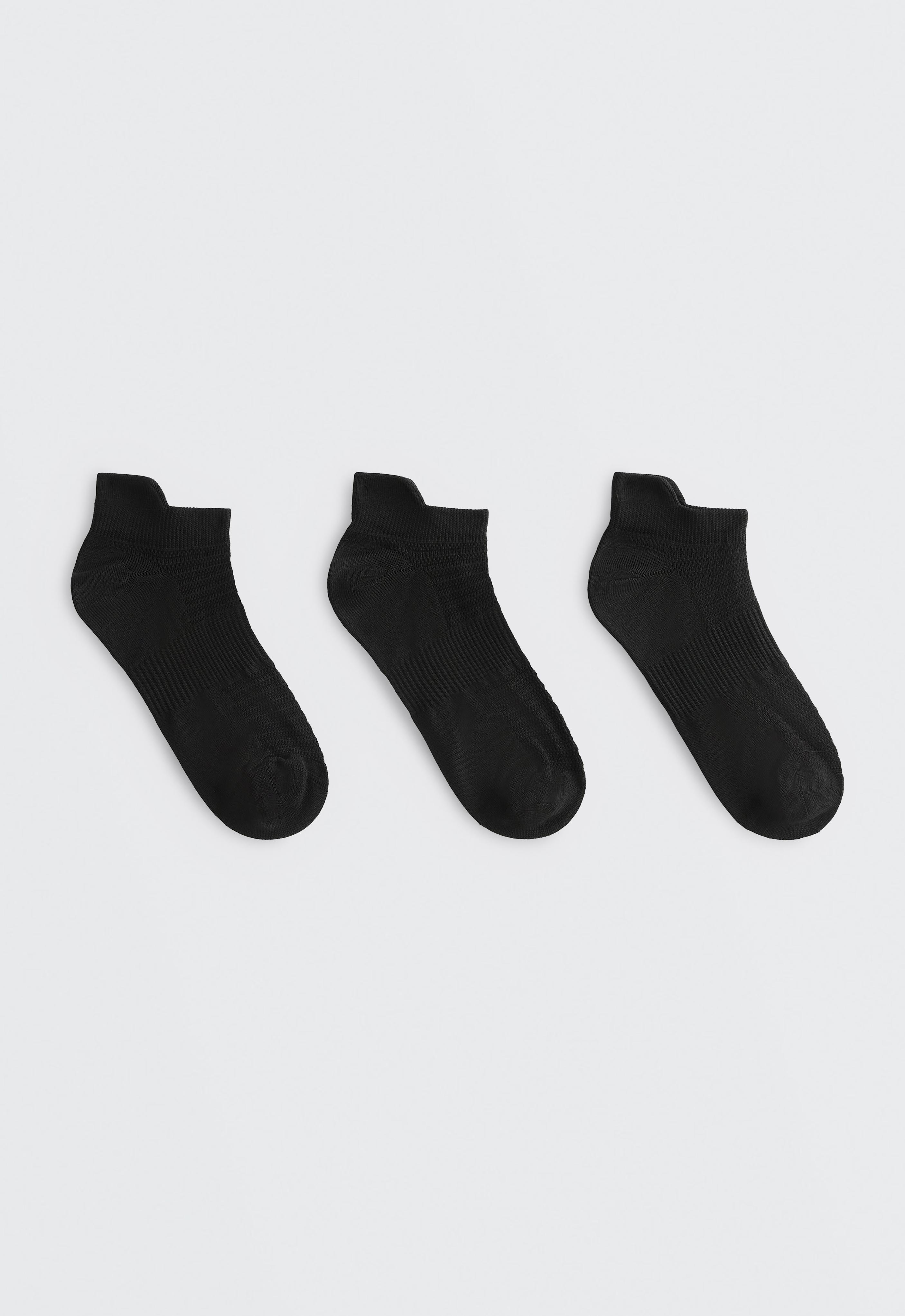 3 pairs of tab polyamide blend sports sneaker socks