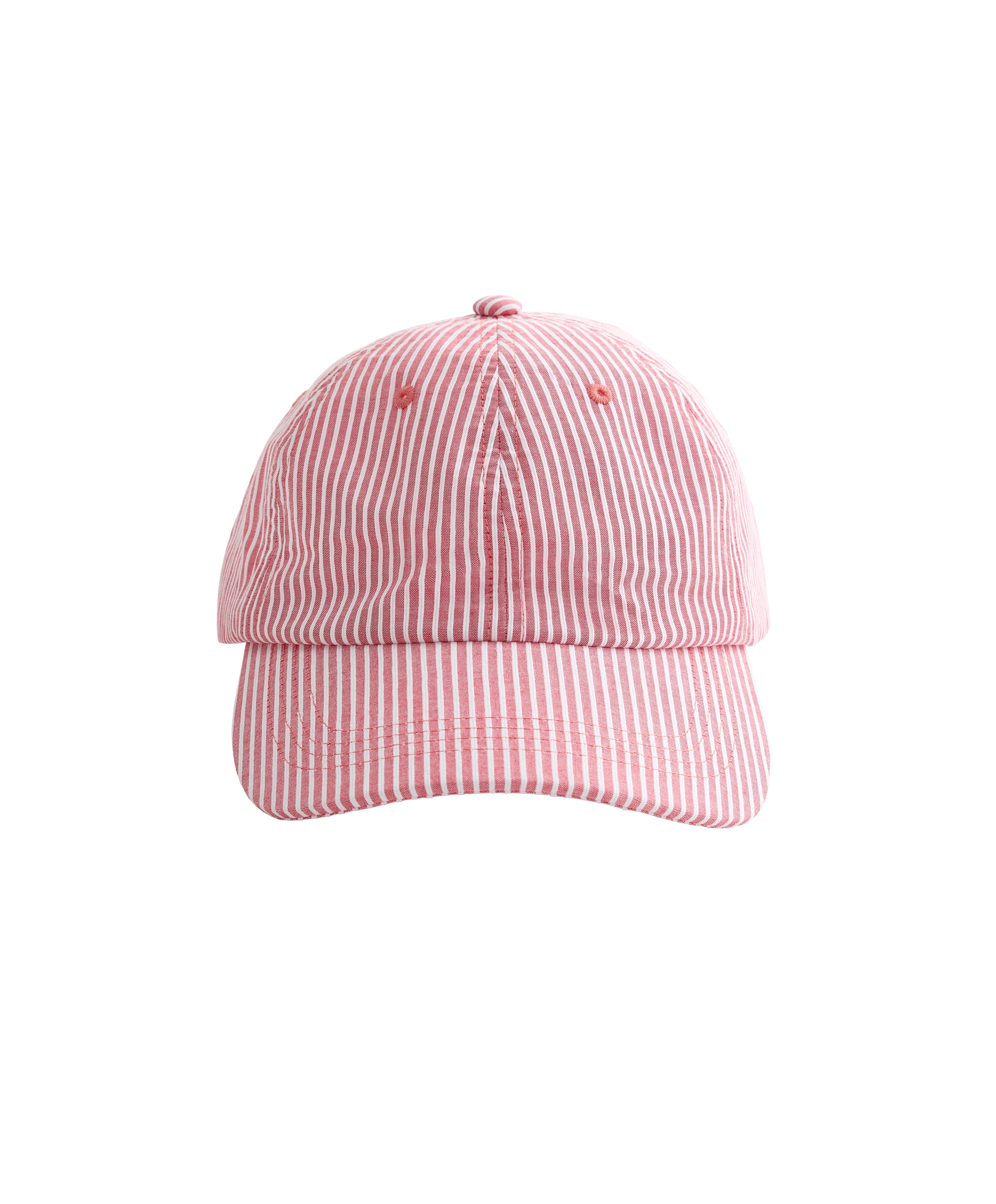 100% cotton striped cap — RED
