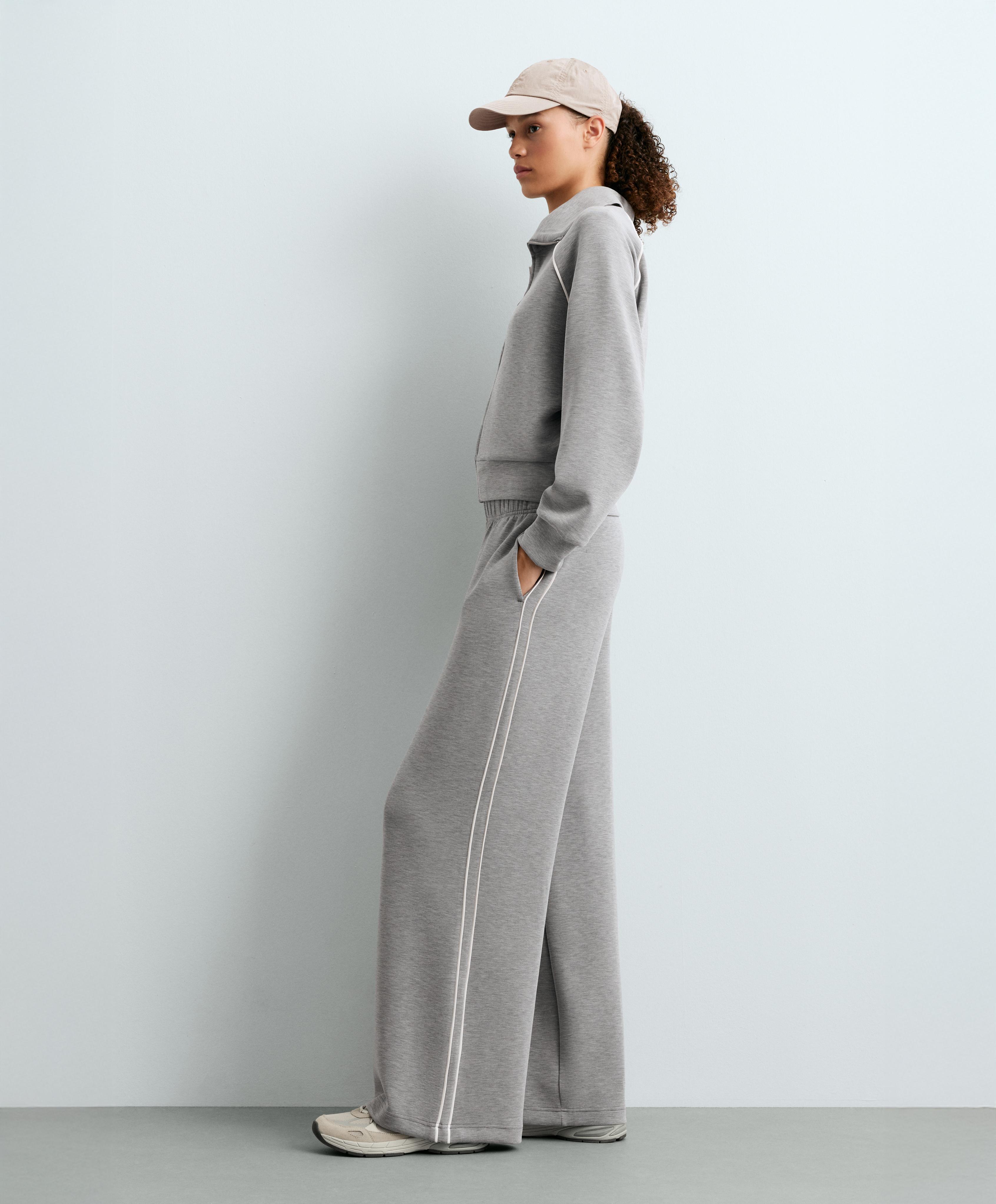 Wide-leg piping trousers with modal — MARL