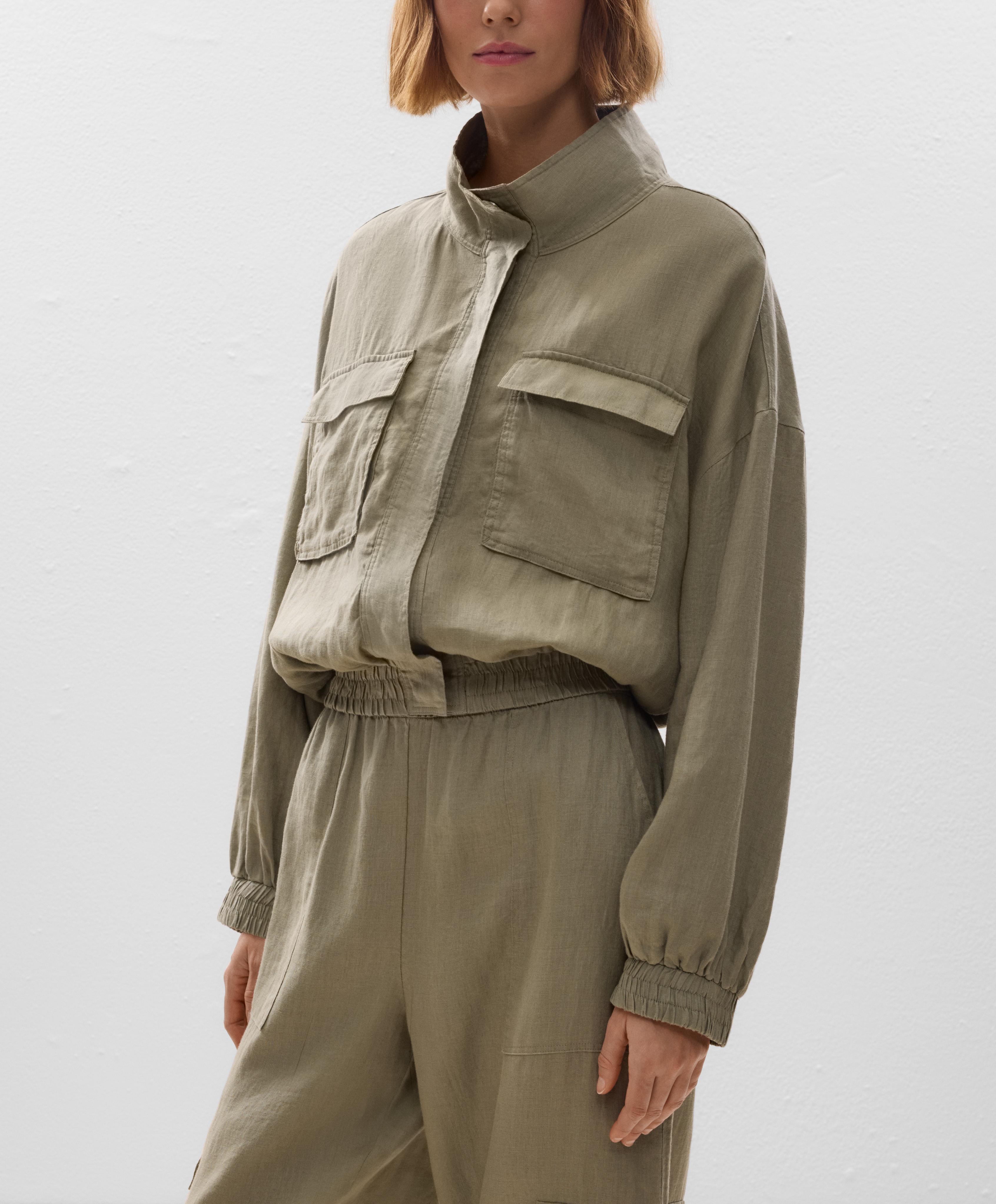 جاكيت بومبر كتان 100% جاكيت بومبر كتان 100%