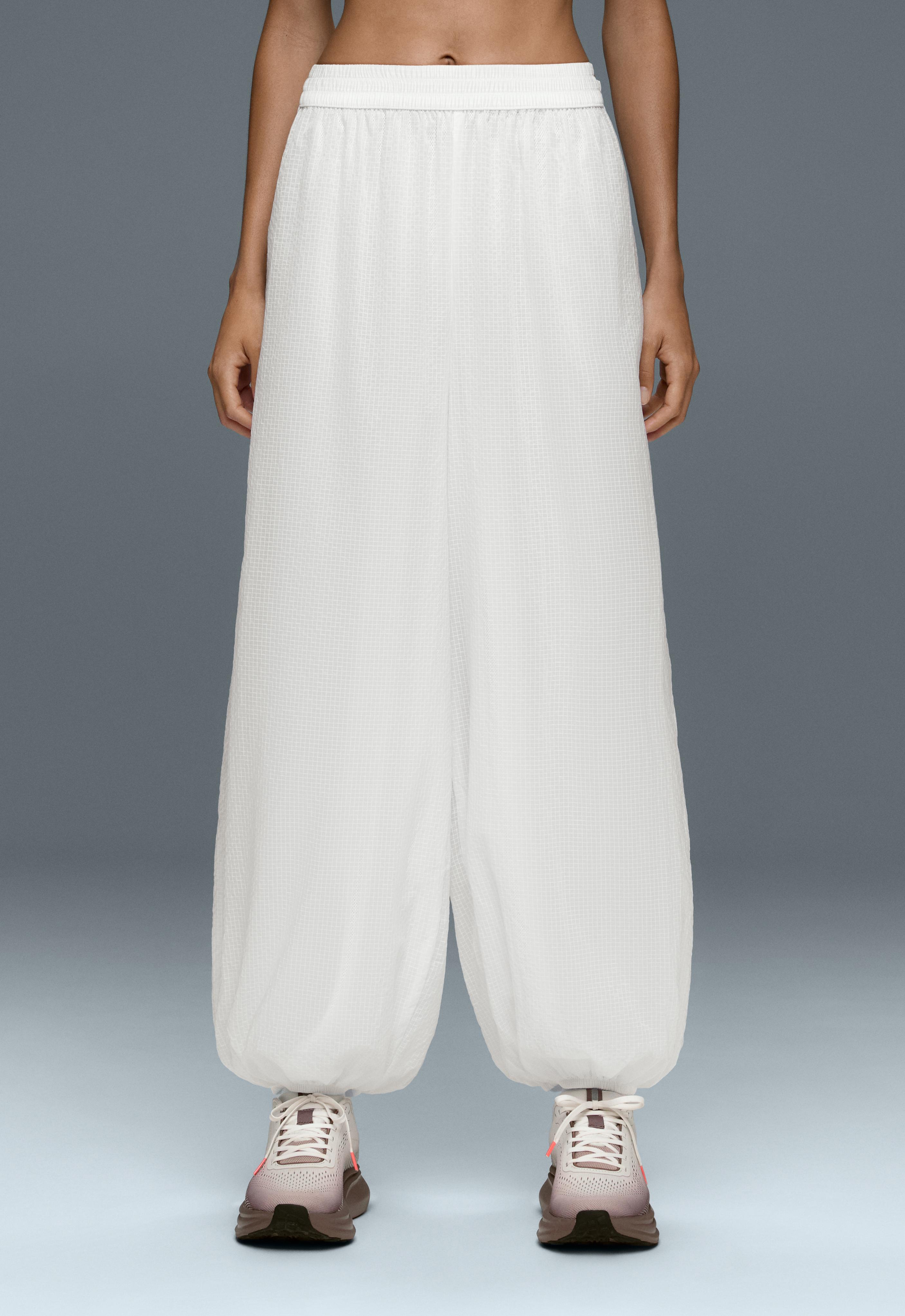Check technical bloomer trousers