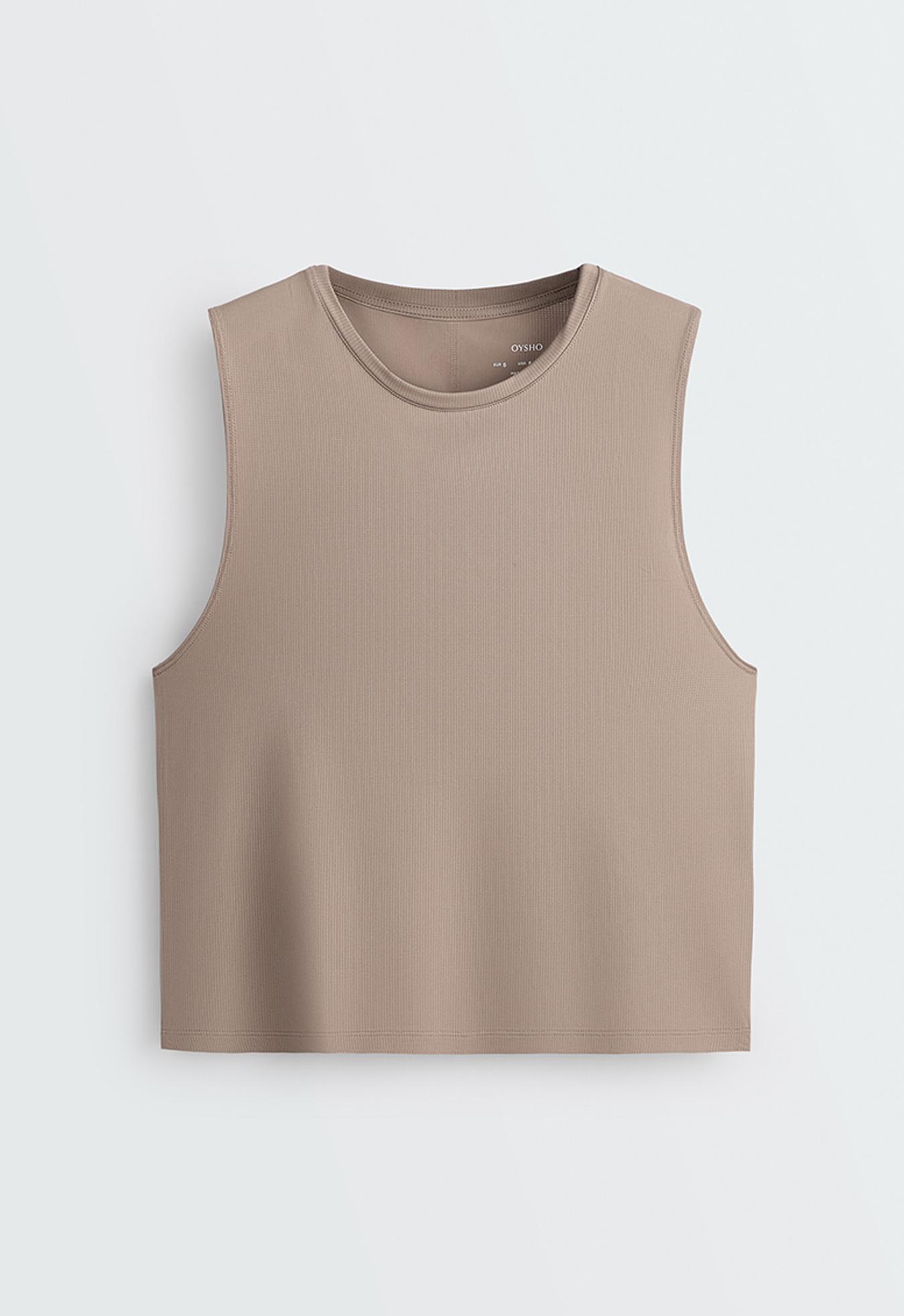 Technical Sleeveless T-shirt — MINK GREY