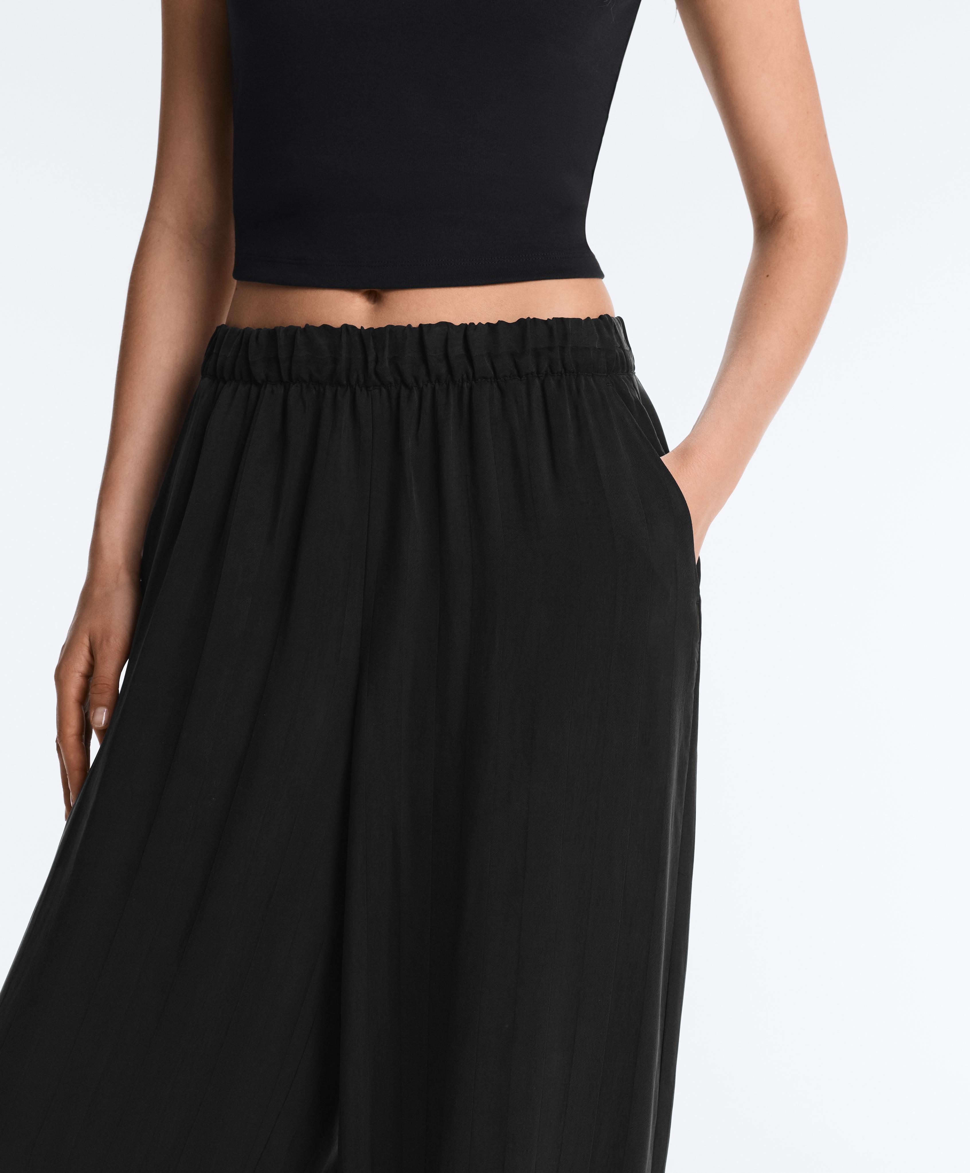 100% Cupro bloomer trousers — BLACK
