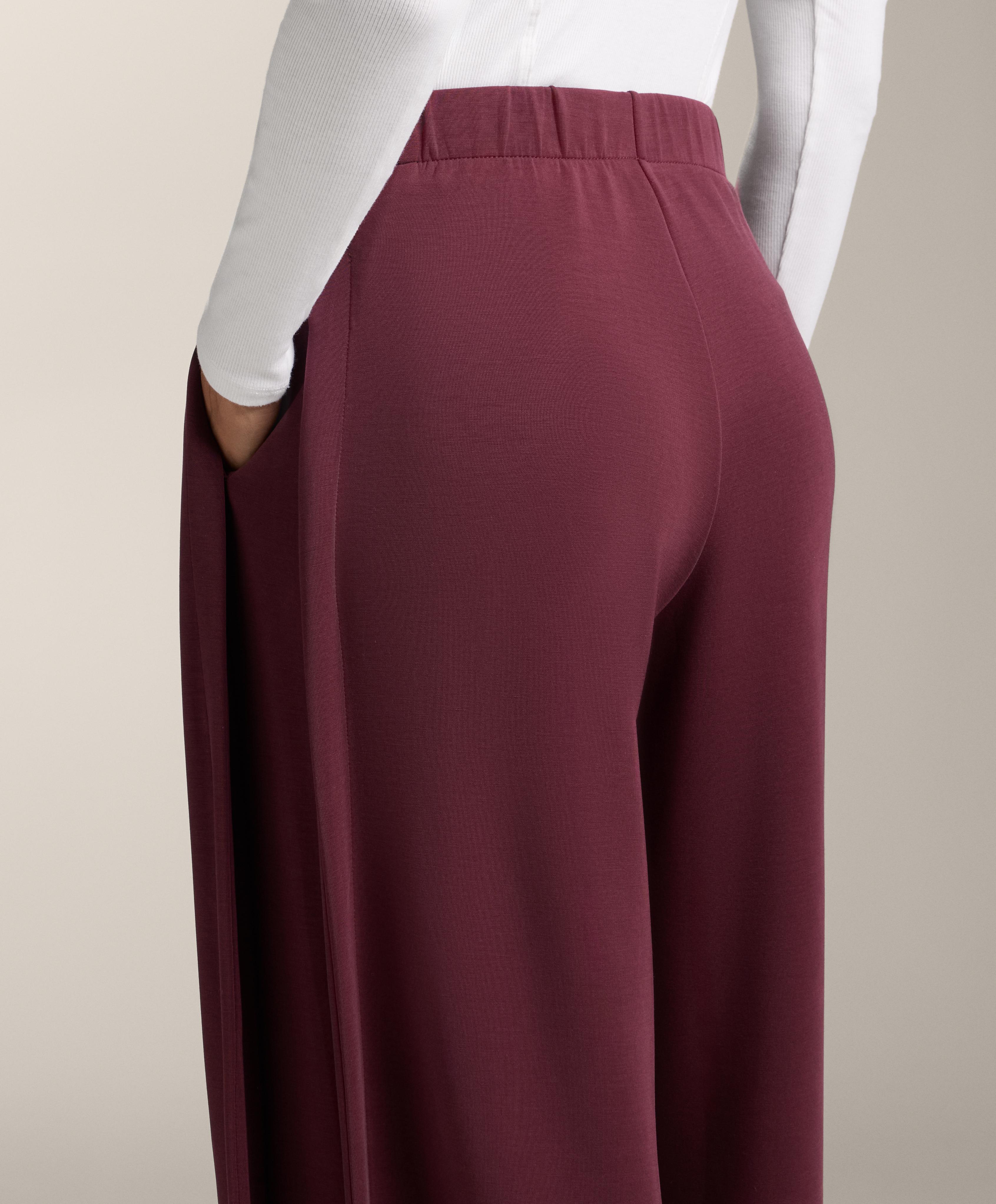 Cocoon trousers with modal side pleat — MAROON