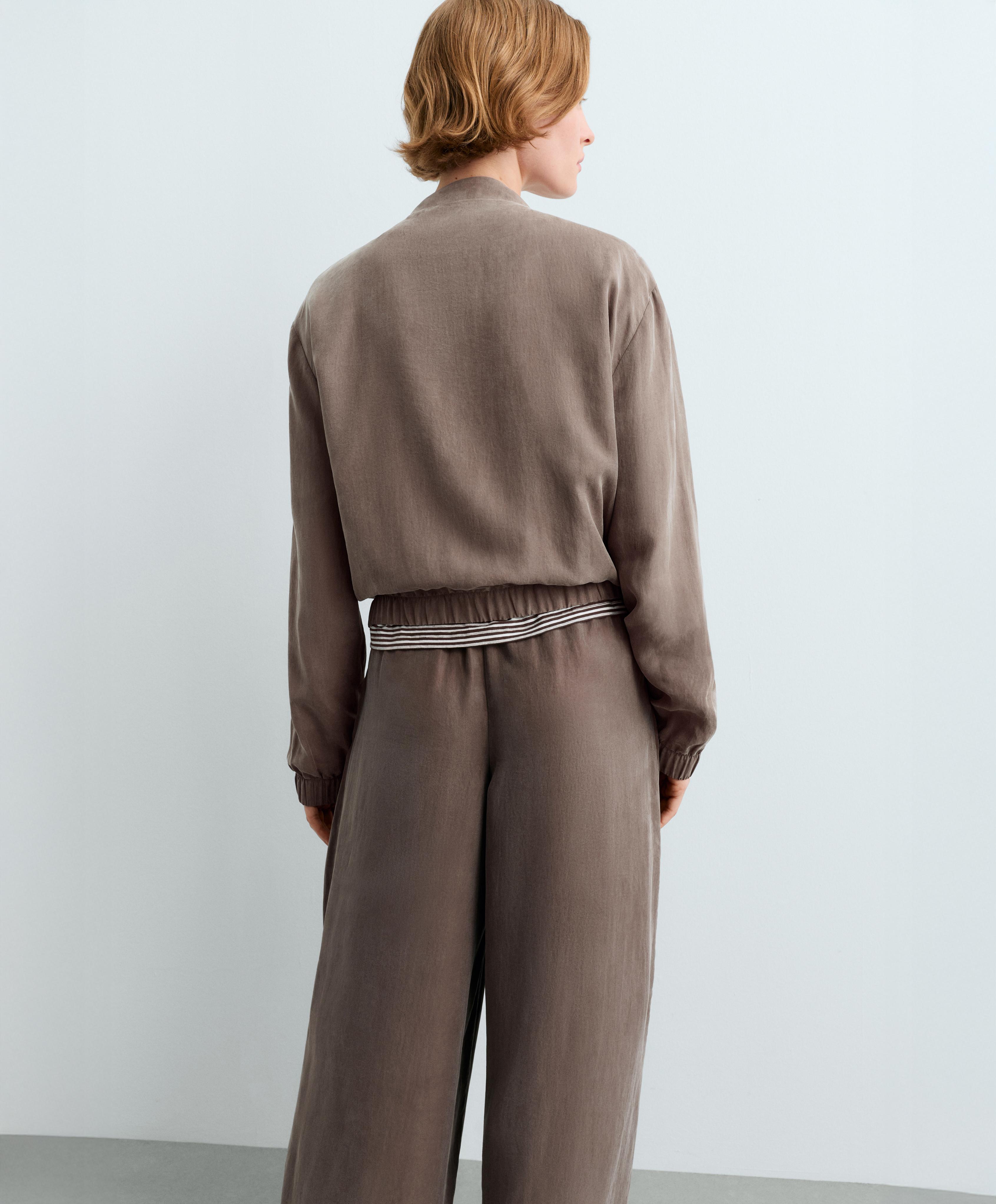 100% lyocell bomber jacket — DARK MINK