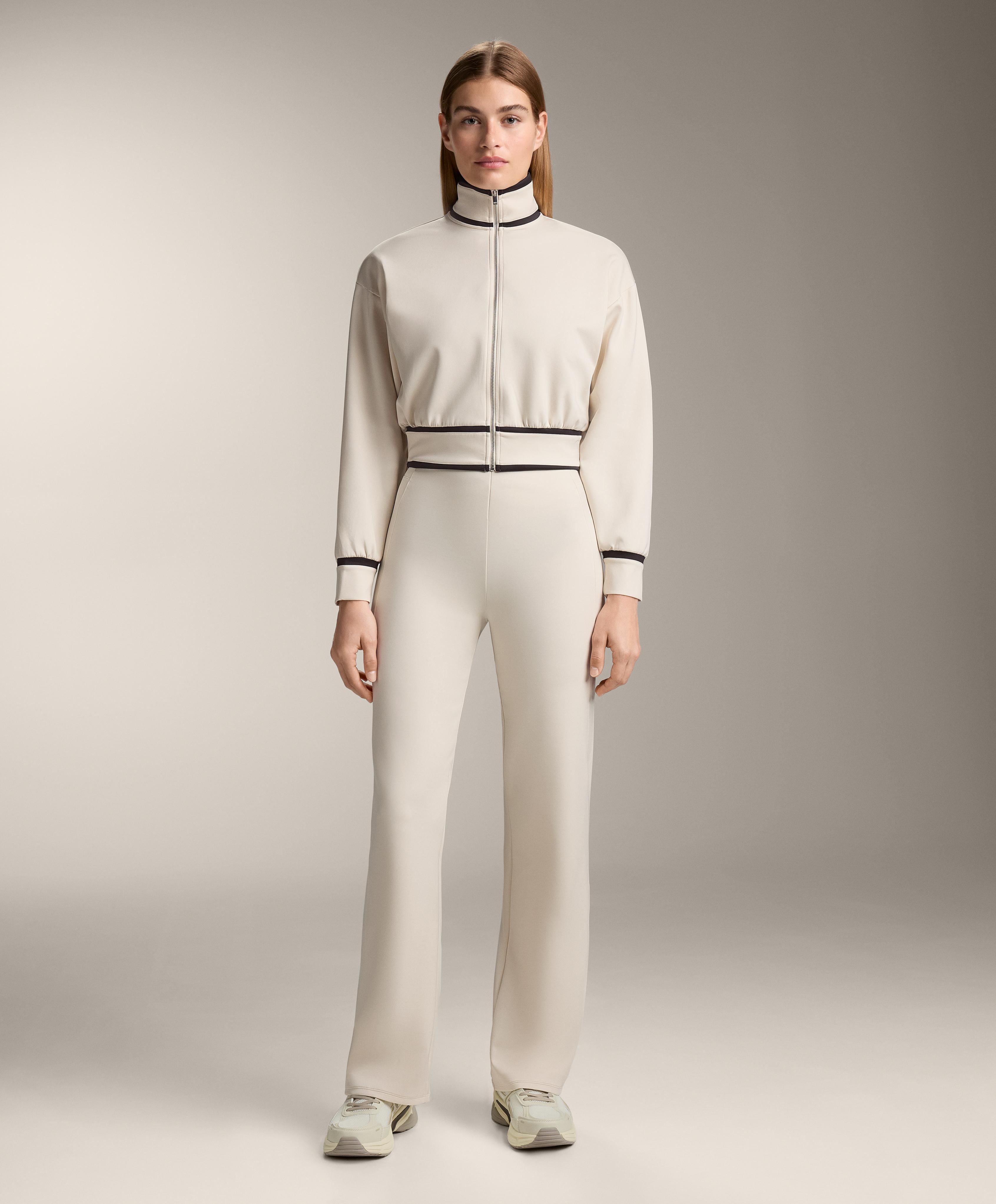 Neoprene-effect straight-leg trousers - Sale Neoprene-effect straight-leg trousers - Sale