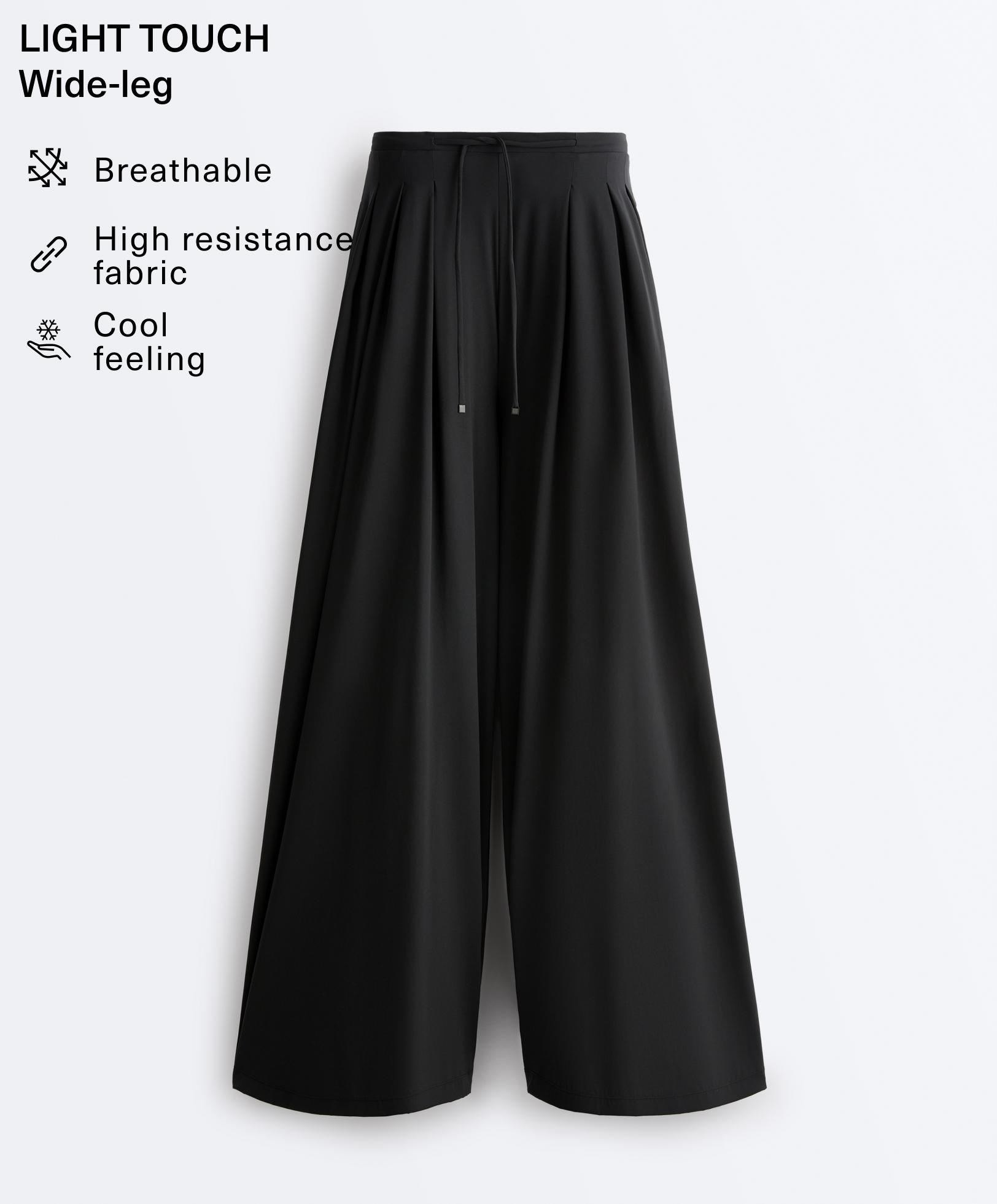 Light Touch wide leg trousers — BLACK