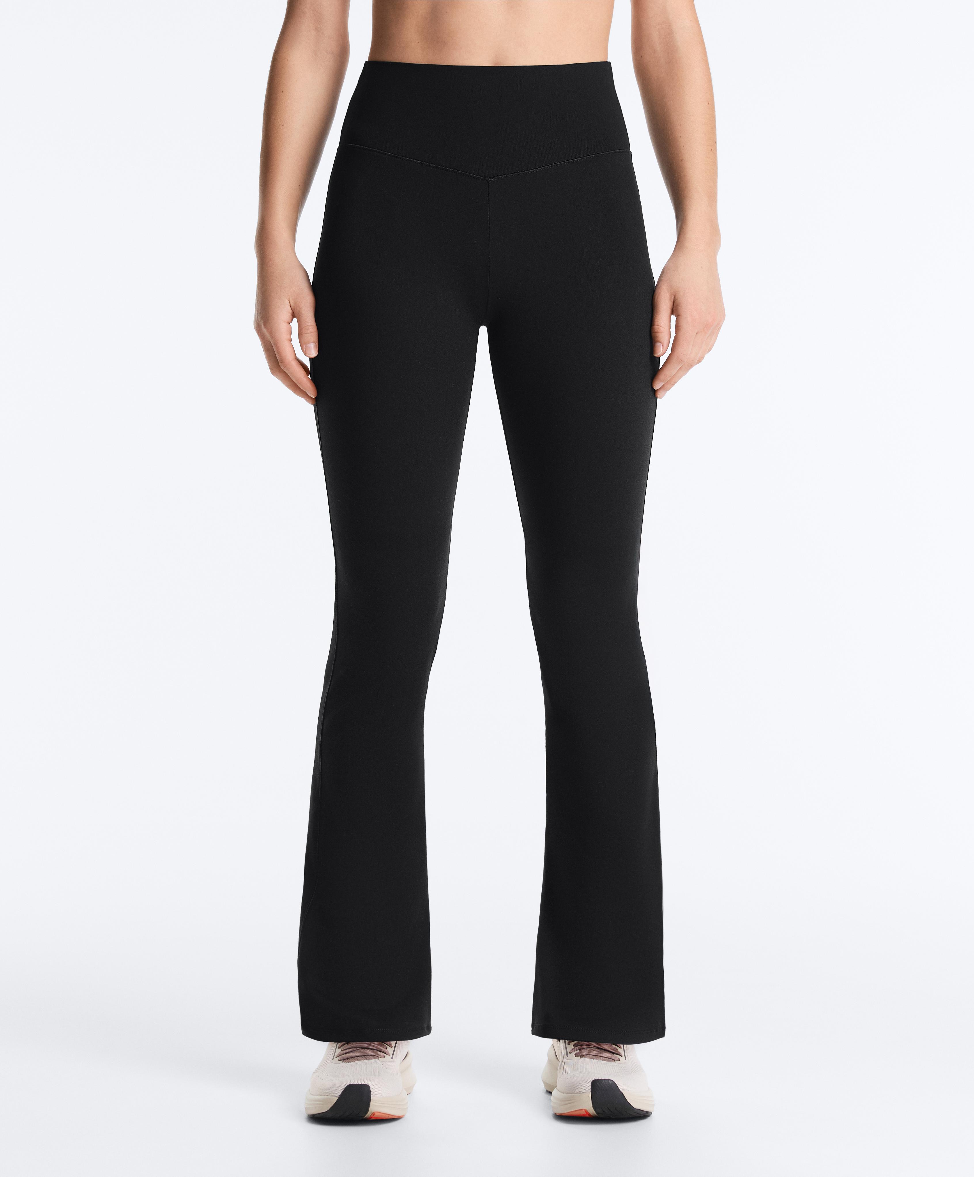 Evermove high rise flare trousers — BLACK