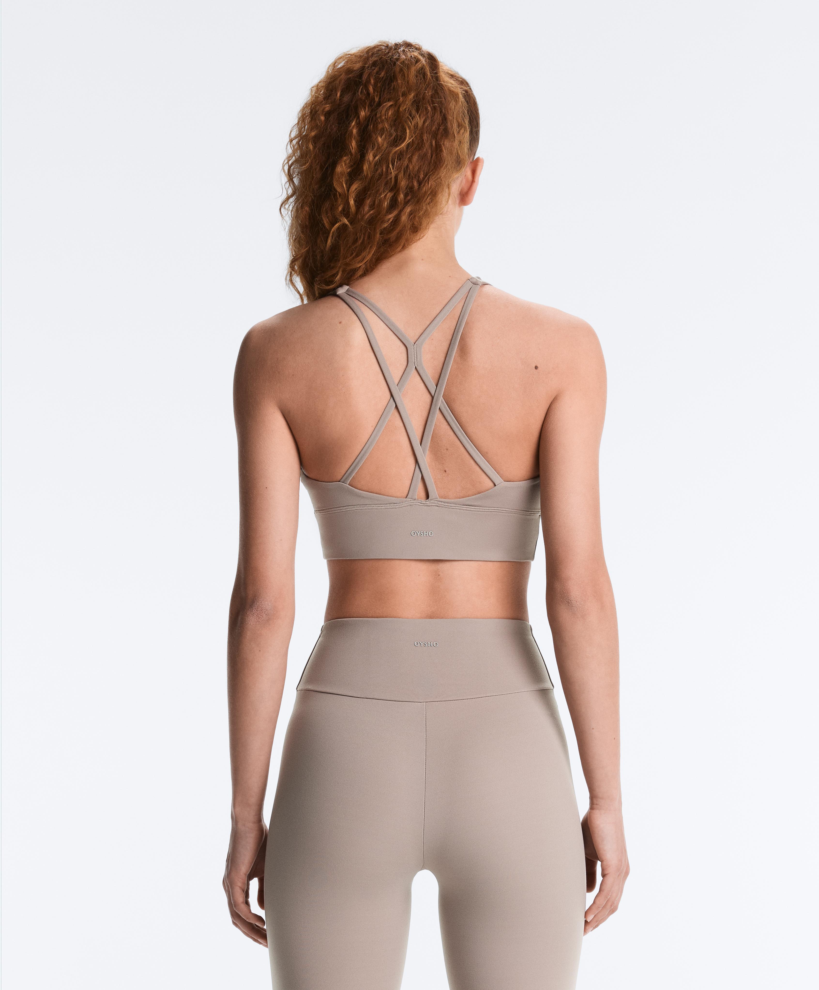 Medium-support Comfortlux sports bra with cups — PALE TAUPE