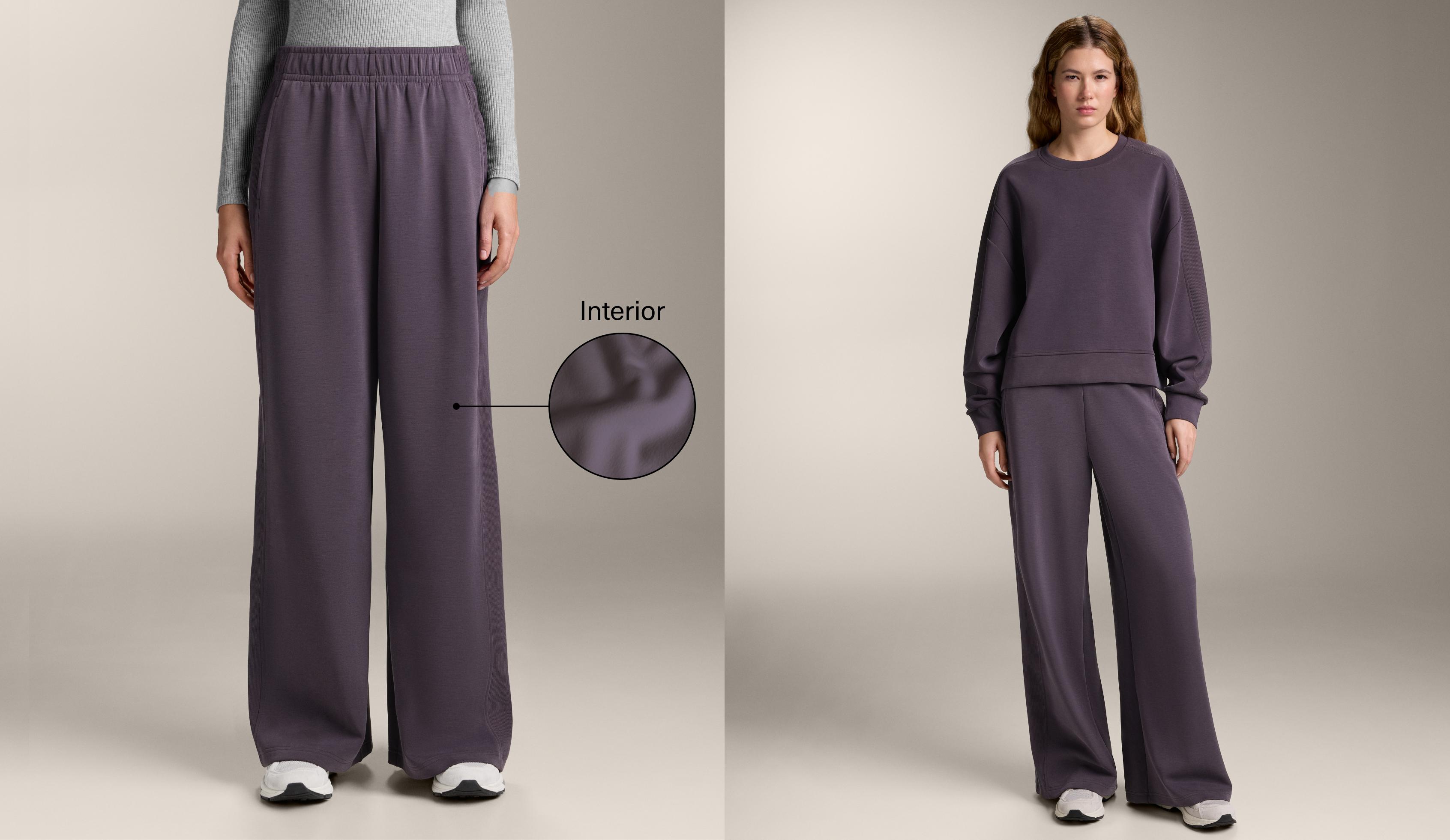 Straight-leg rib trousers with brushed modal Straight-leg rib trousers with brushed modal