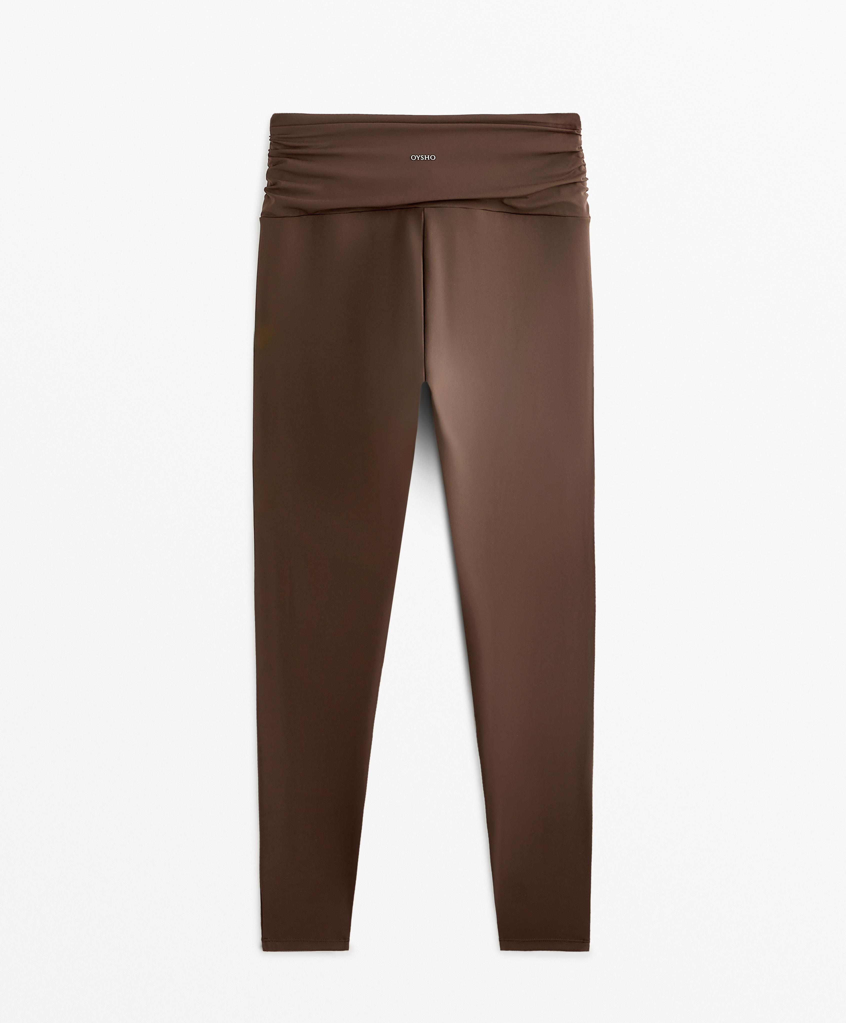 Light Touch draped V-cut ankle-length leggings