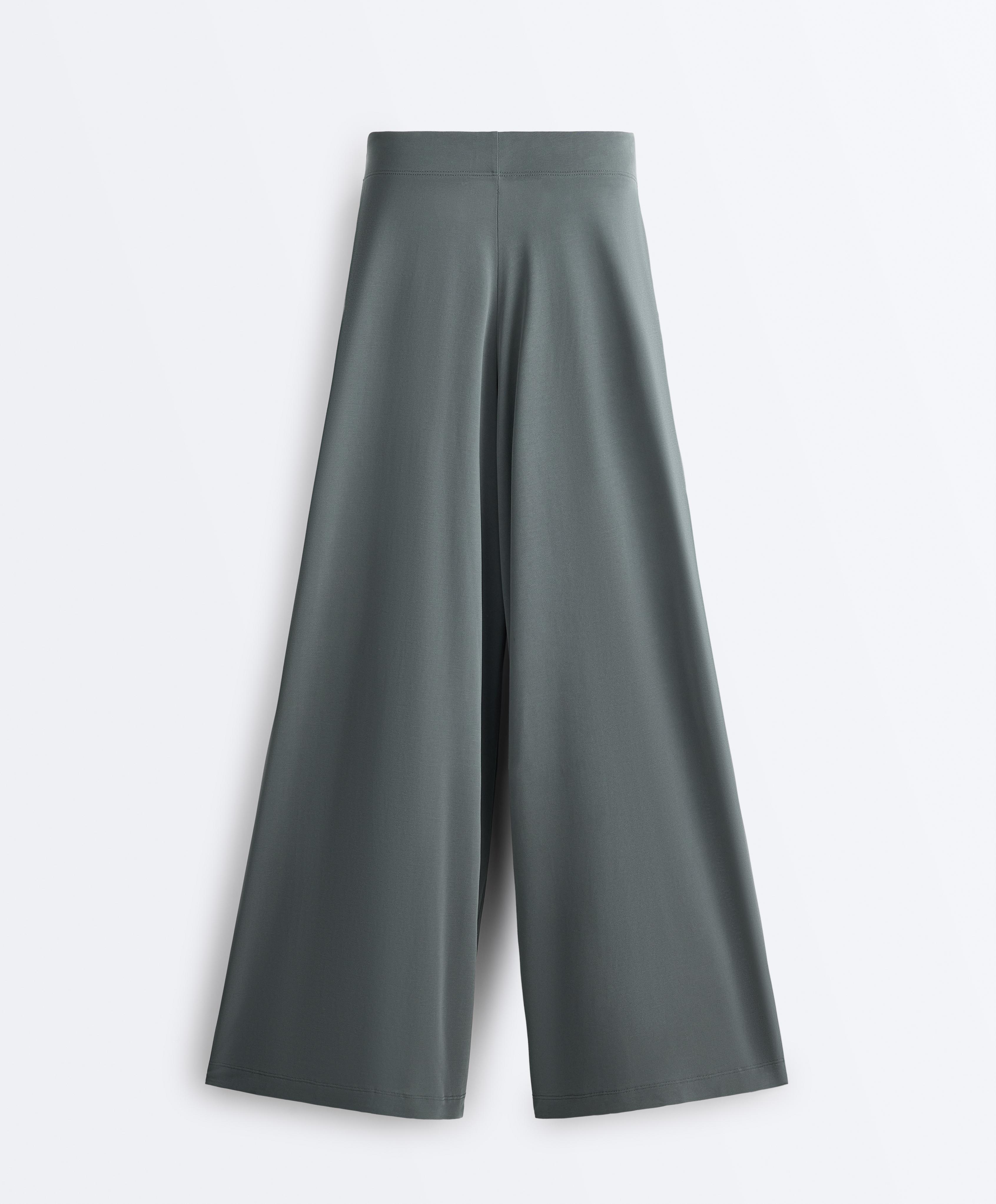 Floaty trousers with pleated modal blend waist — STEEL GREY