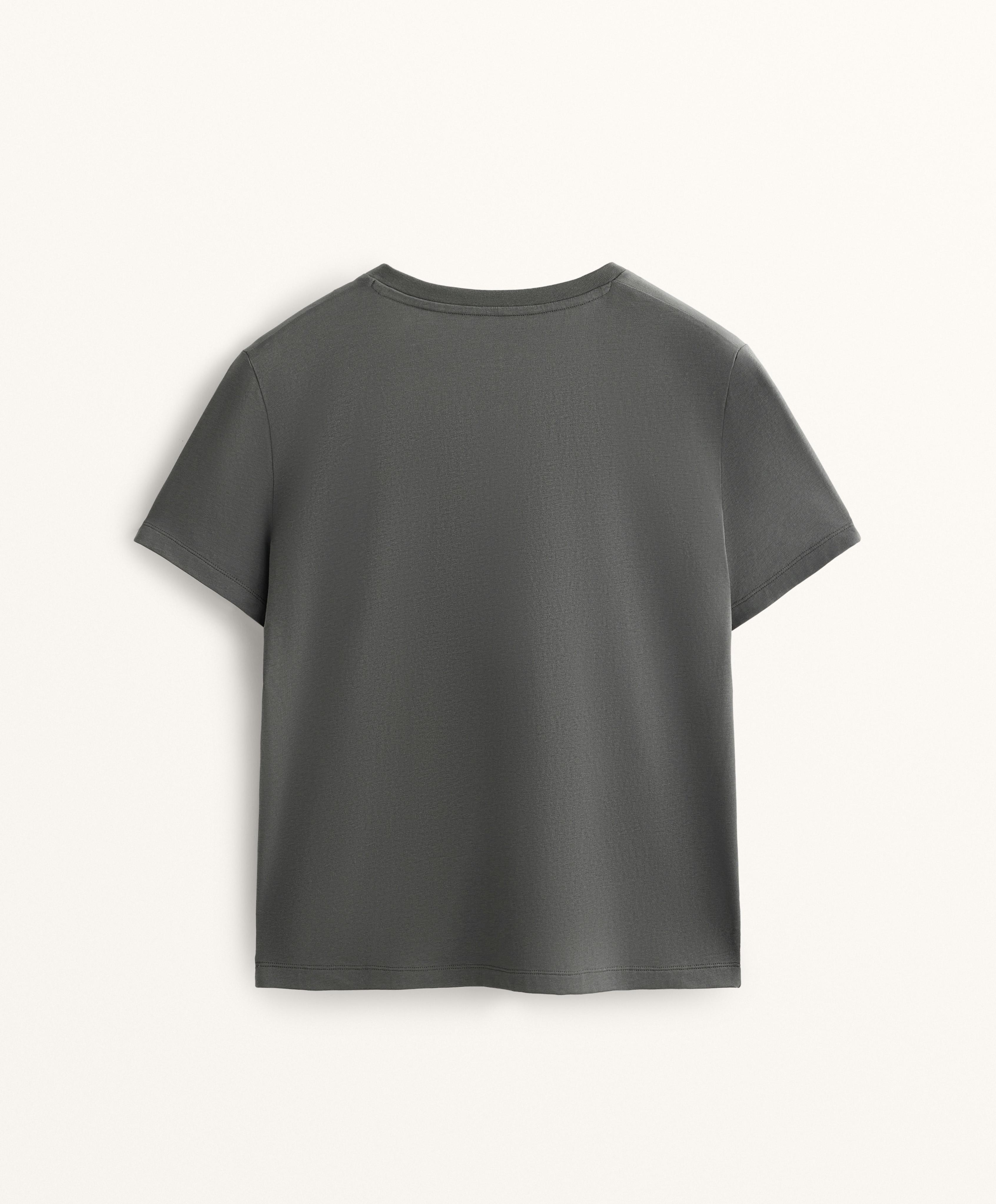 T-shirt i bomuldsblanding med V-udskæring