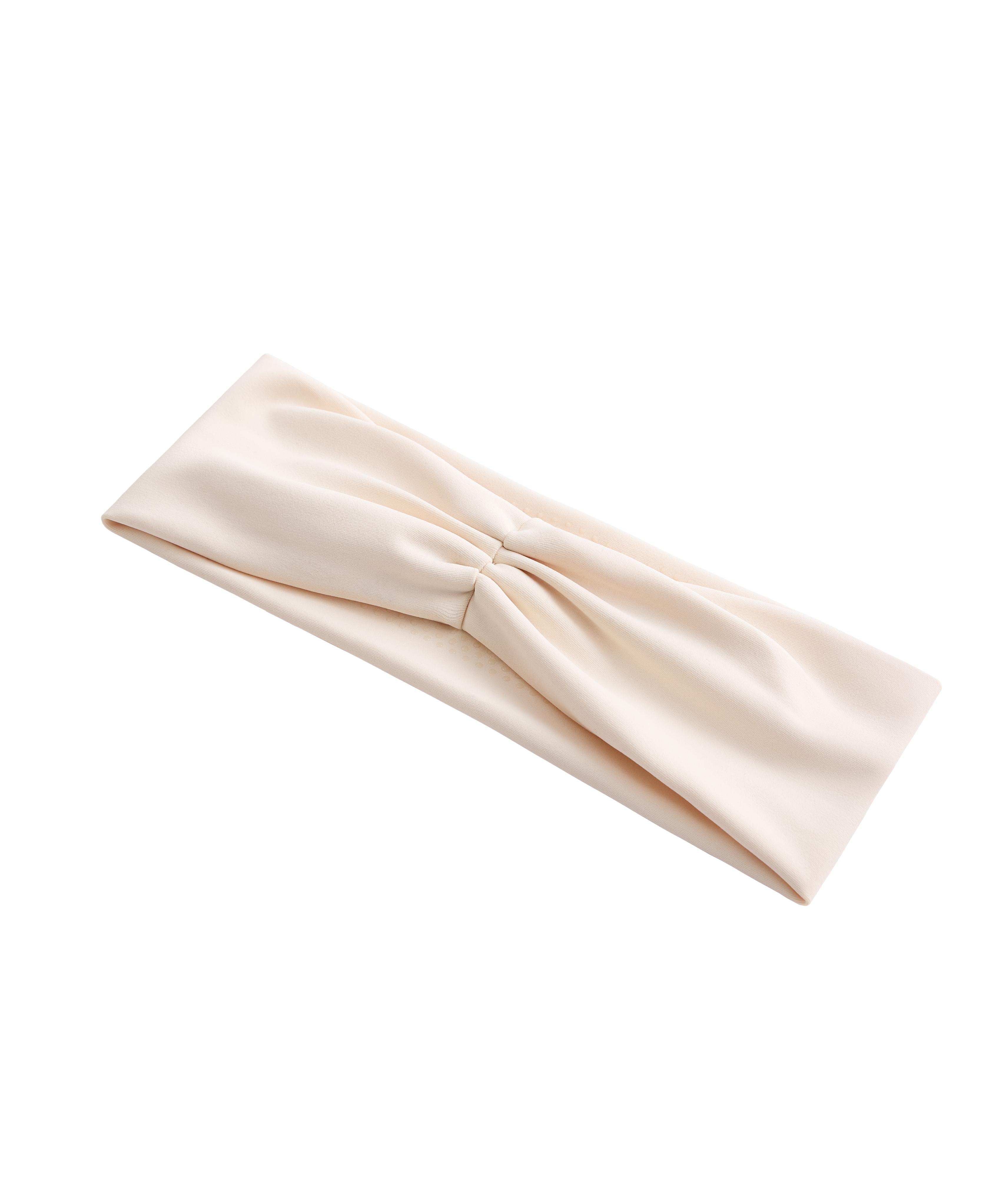 Ruched sports headband — CREAM