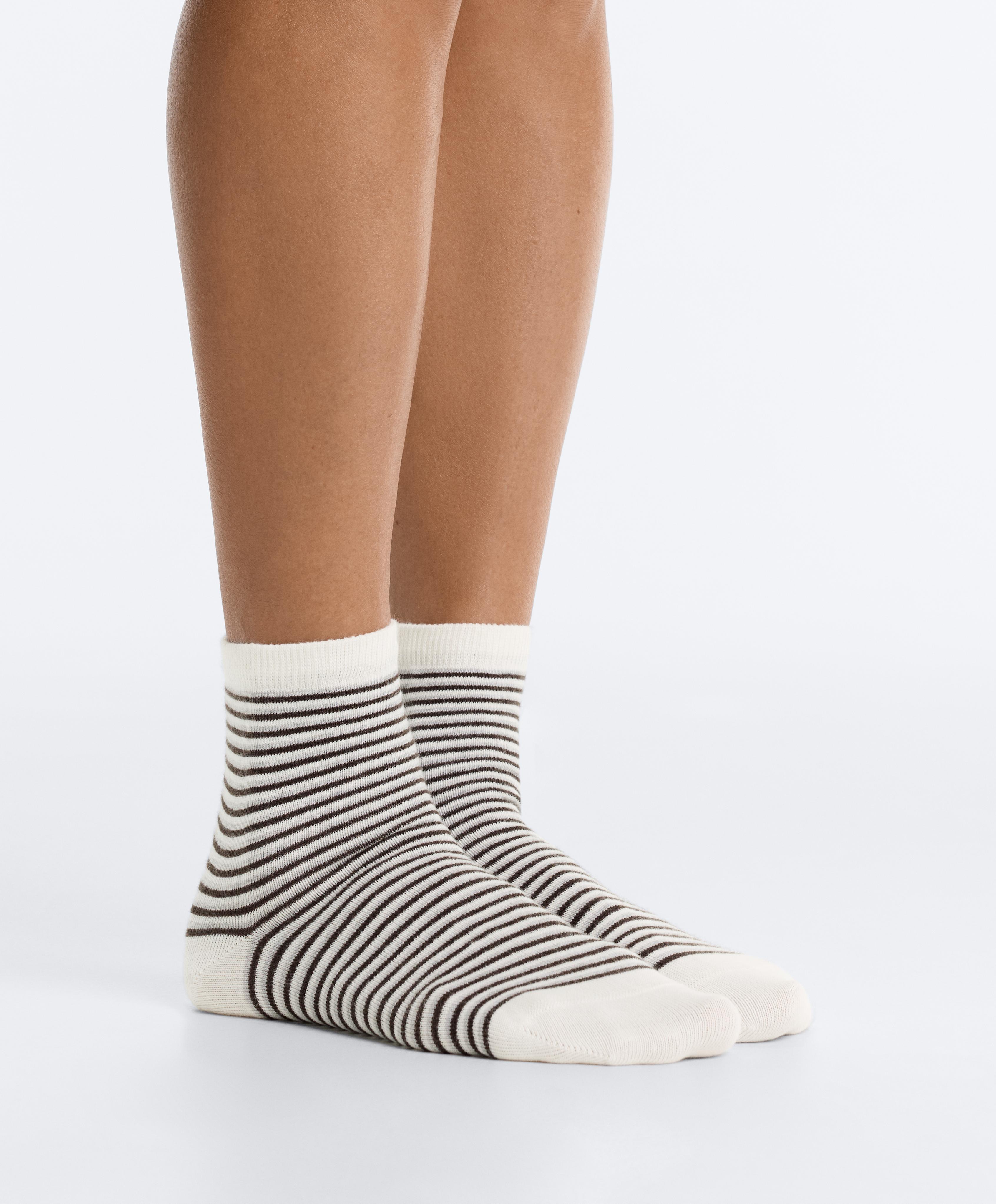 5 pairs of cotton blend quarter socks — DARK KHAKI