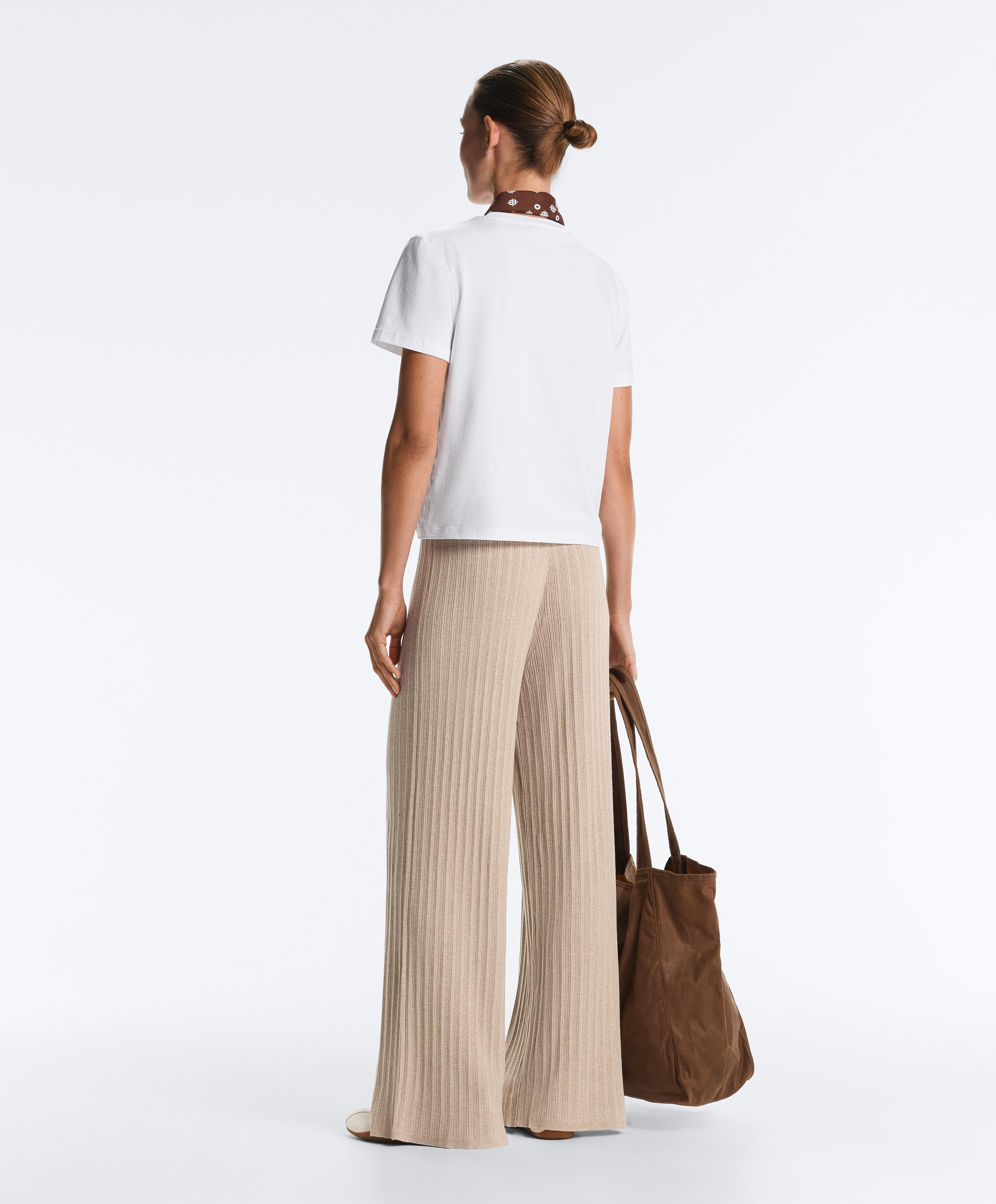 Rib-knit straight-leg trousers — SANDY          