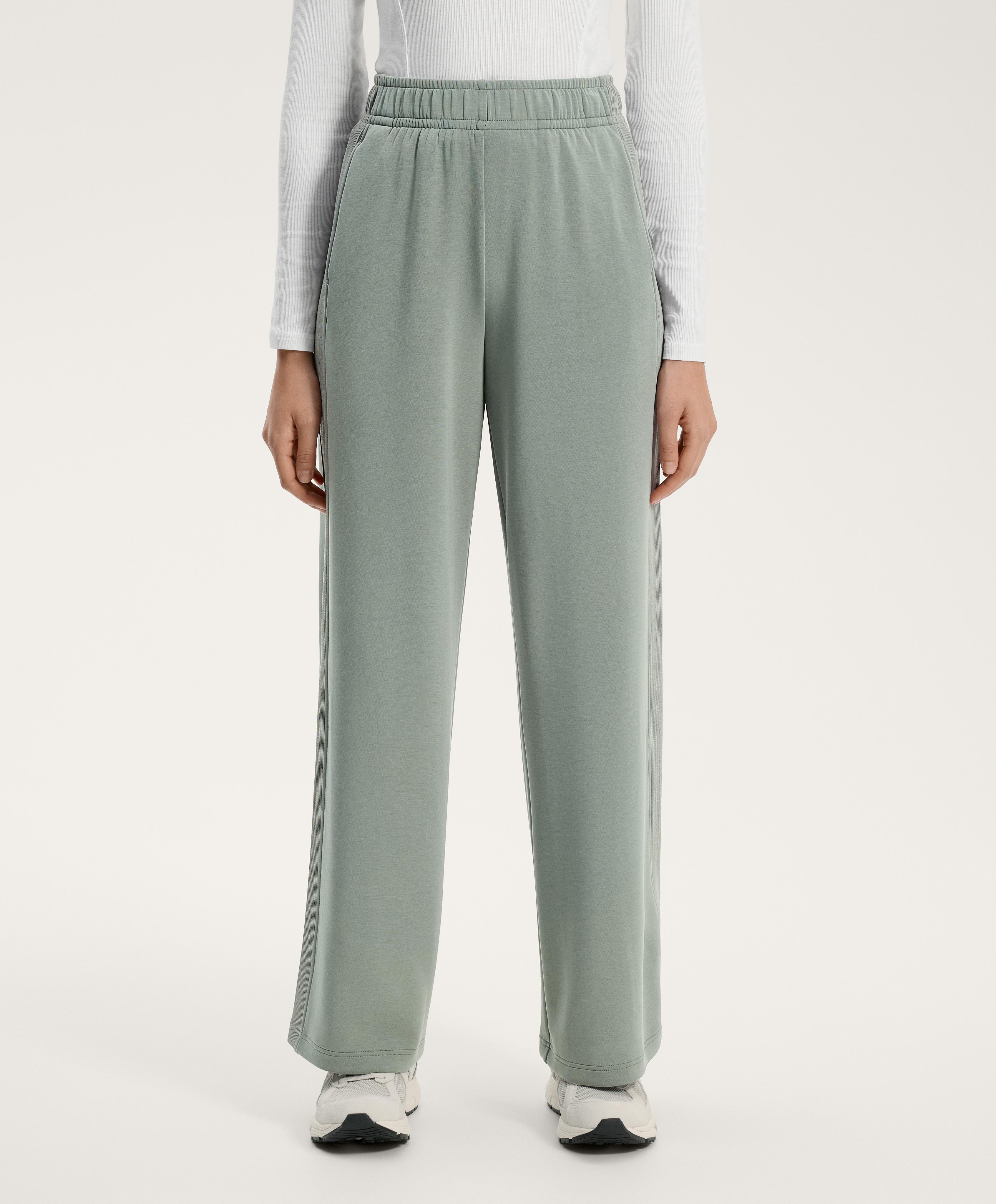 Pantalón recto rib lateral con modal tacto suave