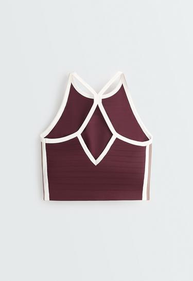 Contrast-piped comfortlux tank top — BURGUNDY 8