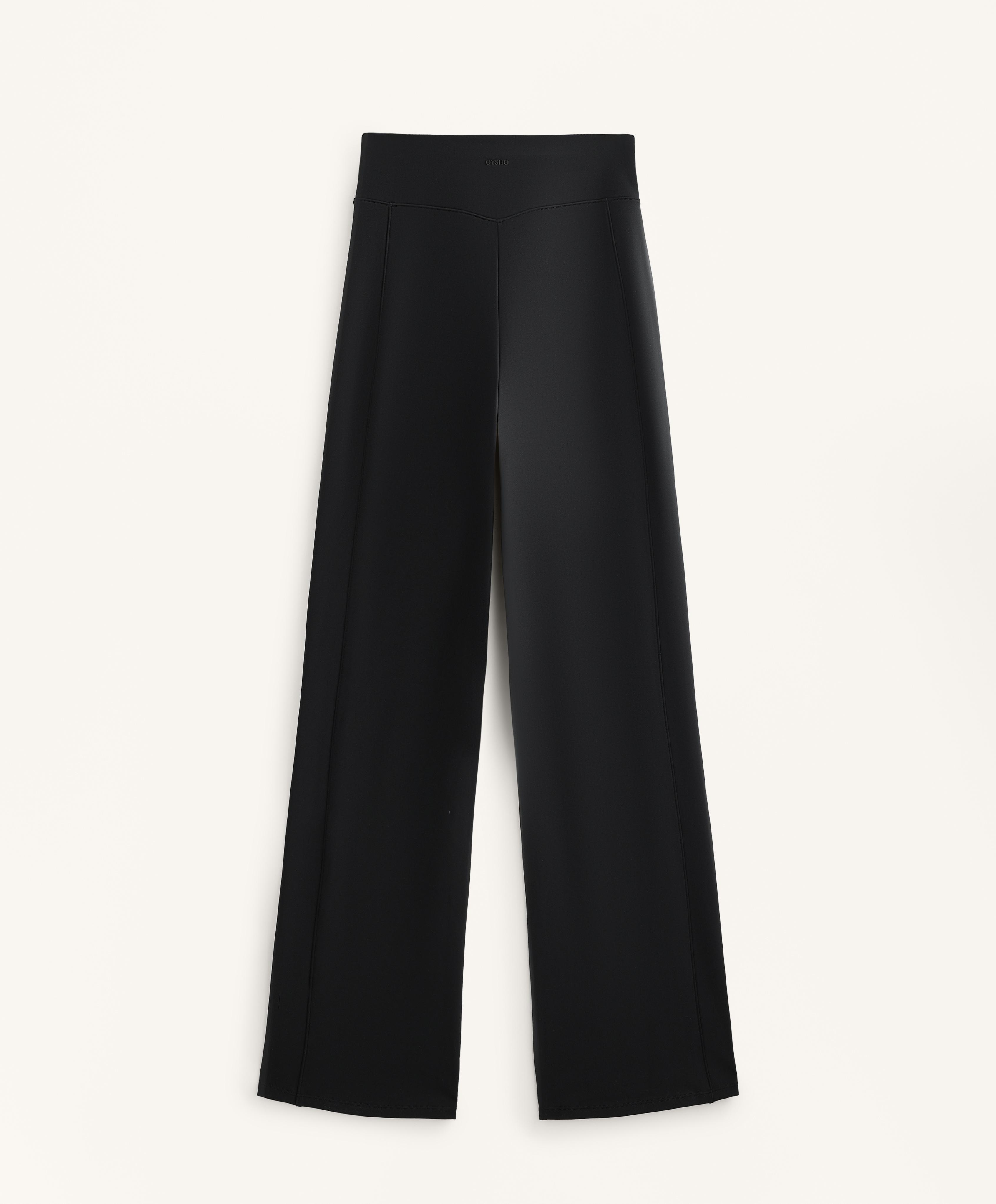 High-rise warm straight-leg trousers