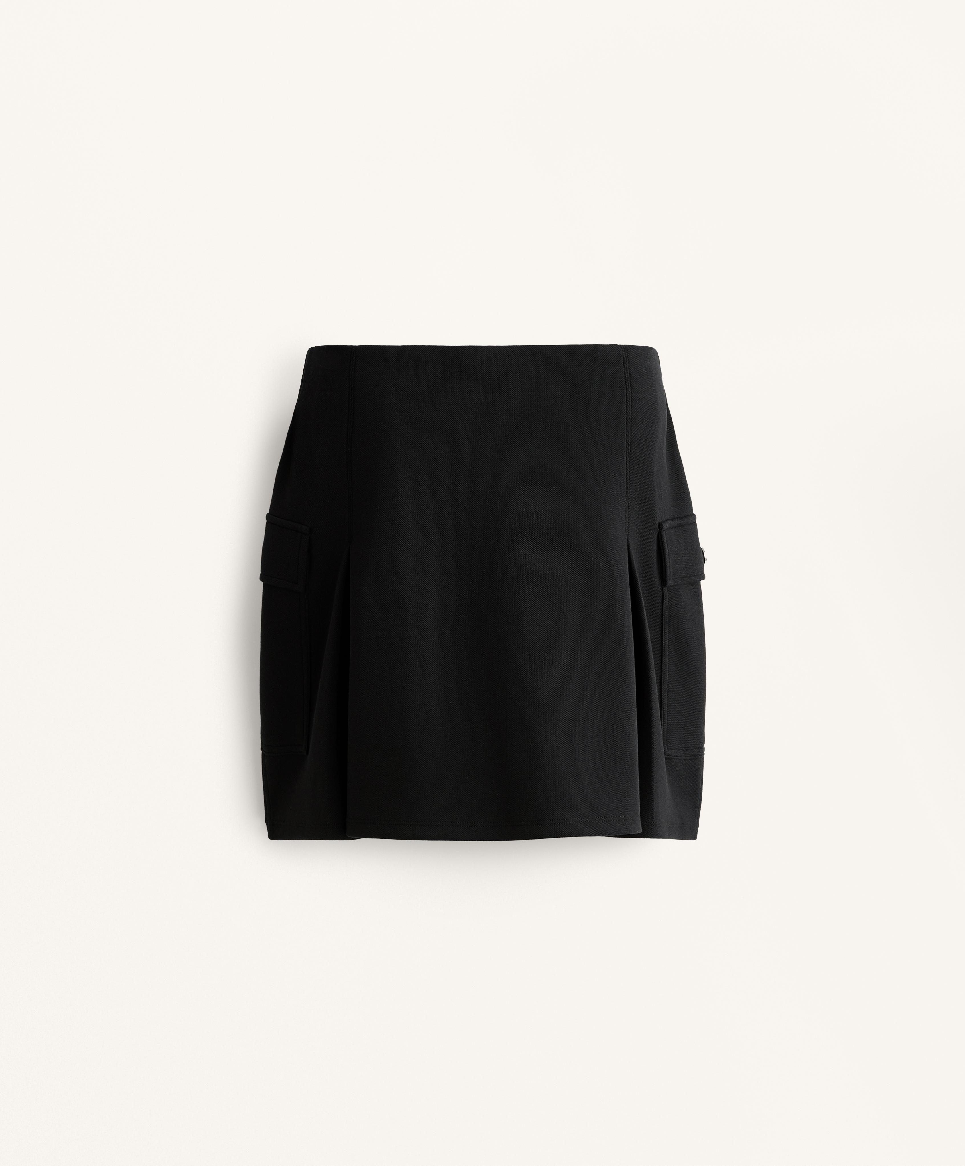 Piqué cargo skirt