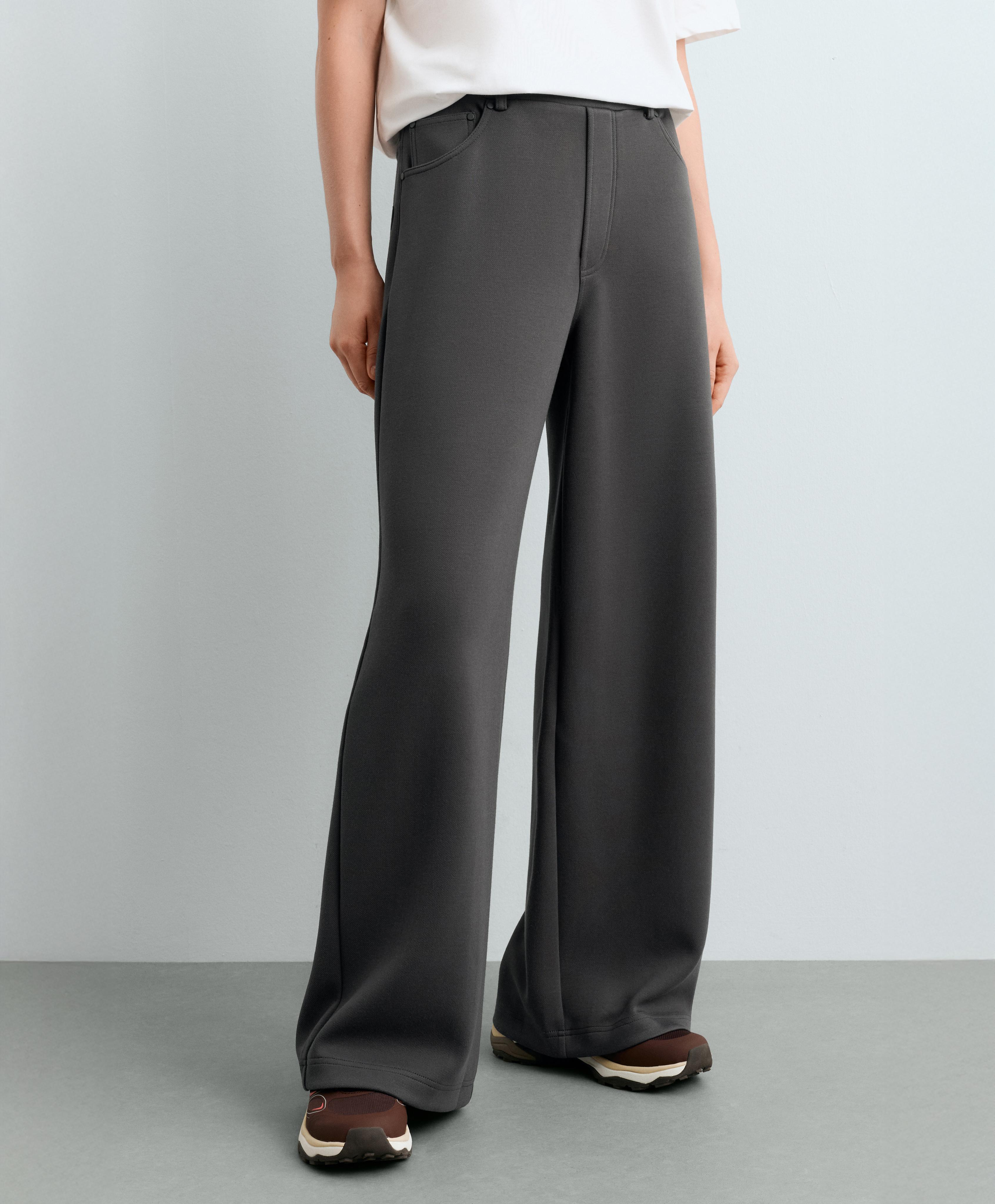 5-pocket wide-leg trousers — DARK ANTHRACITE