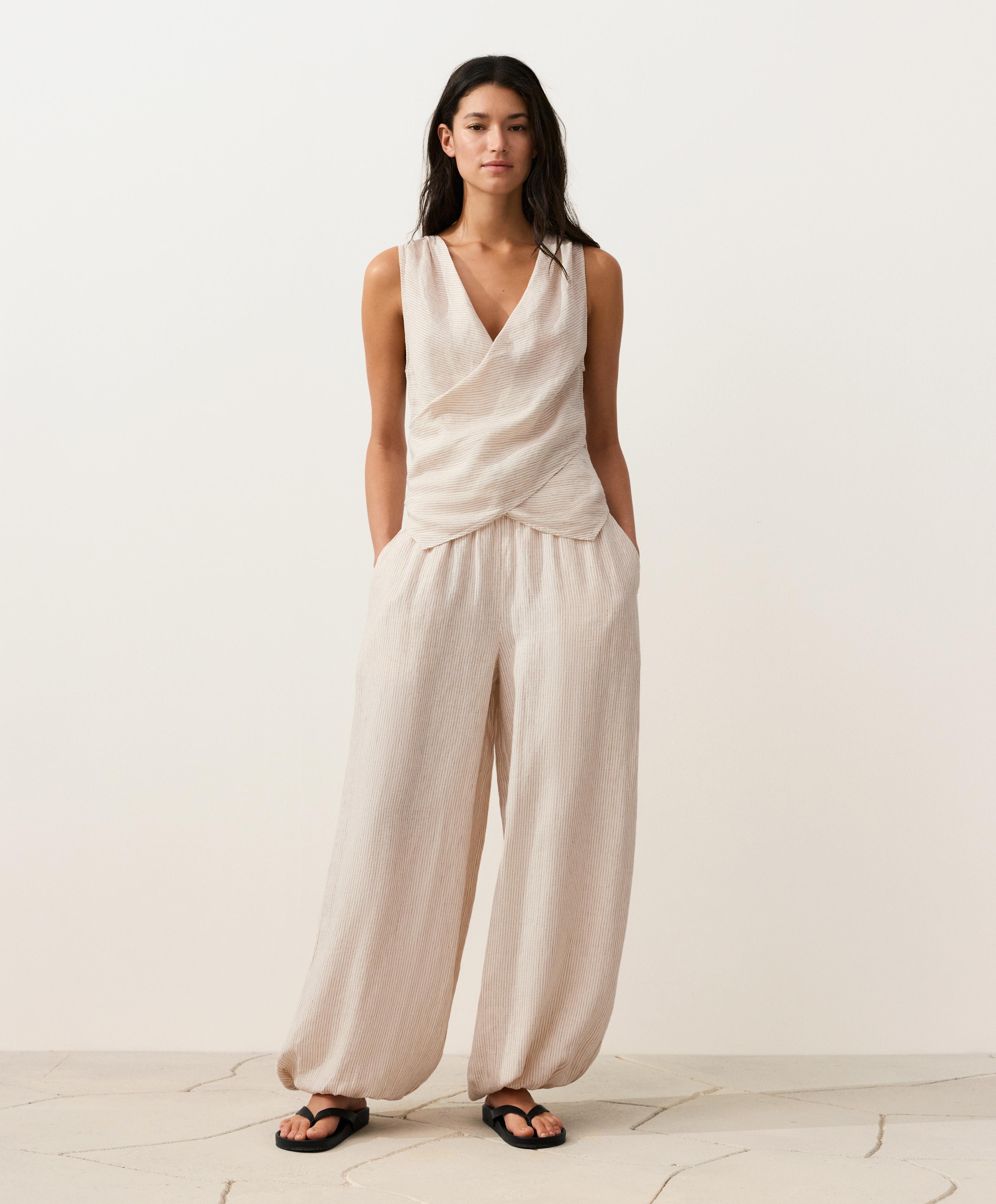 Top cruzado 100% lino