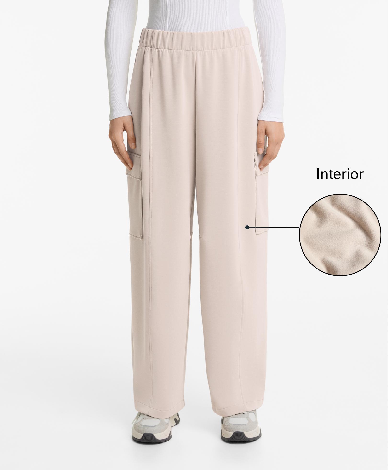 Modal içeren brushed barrel pantolon - İndirim