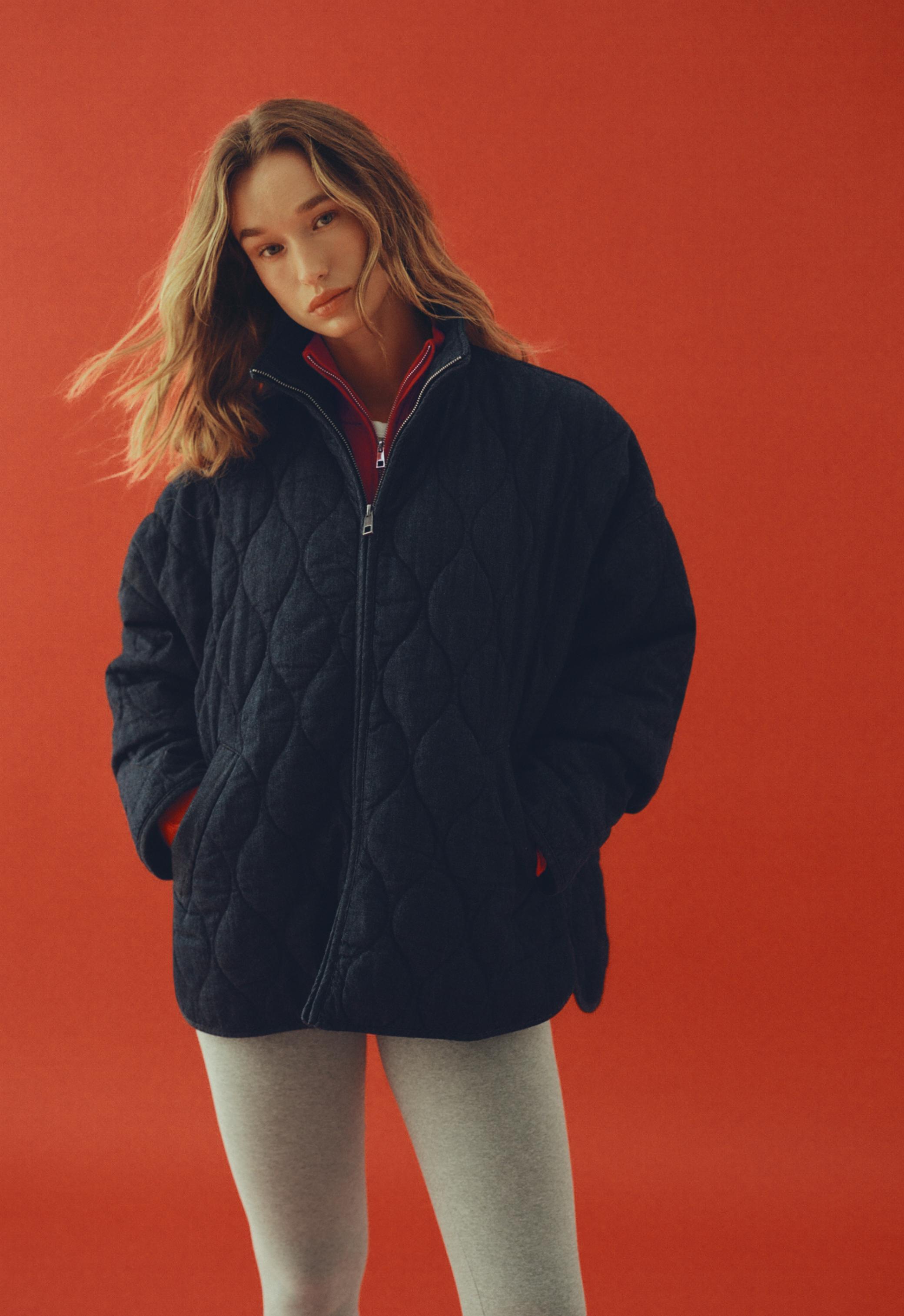 Chaqueta acolchada FELLEX® con AEROGEL boxy efecto denim
