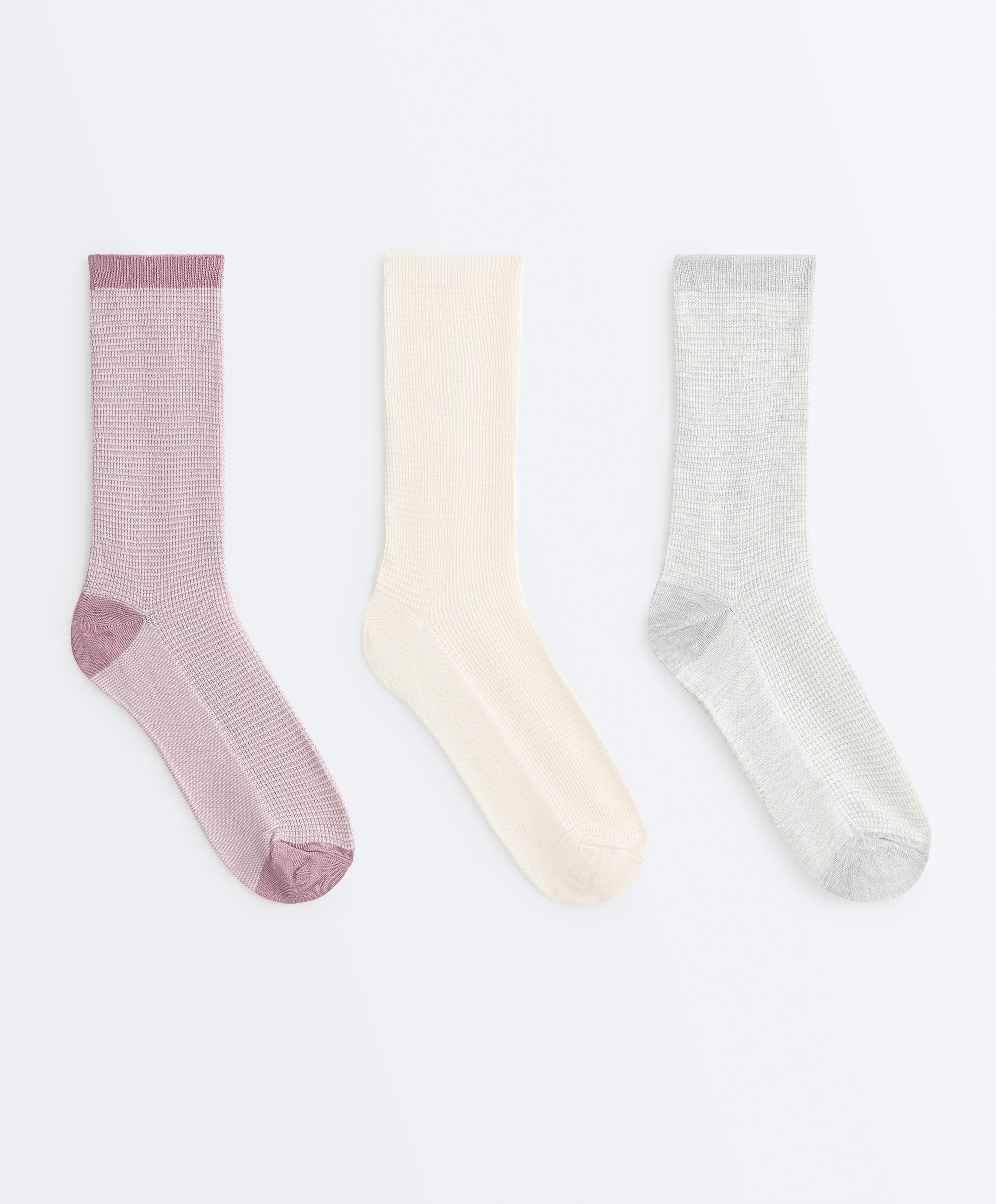 Pack de 3 meias classic algodão com estrutura Pack de 3 meias classic algodão com estrutura