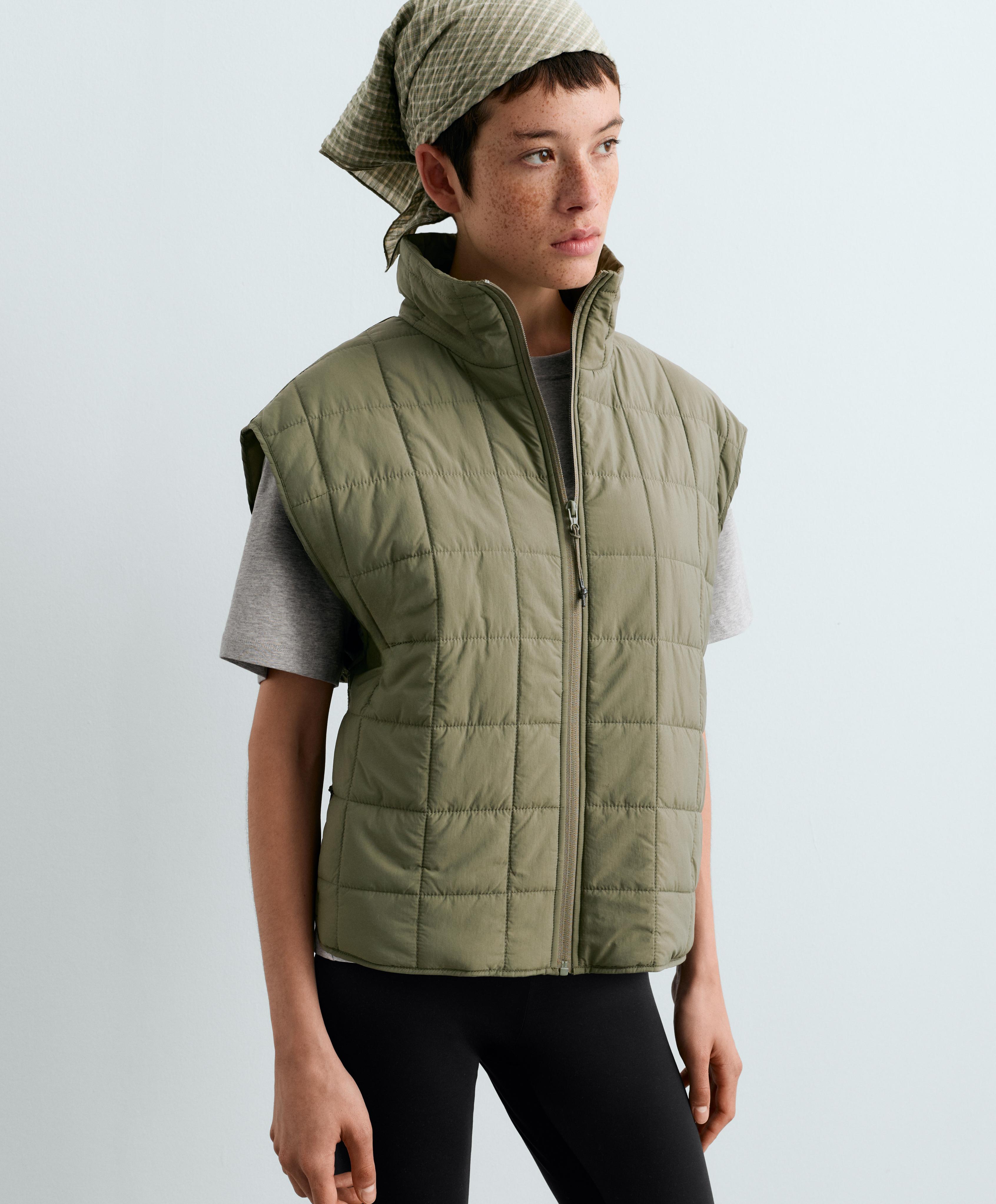 FELLEX® AEROGEL boxy padded gilet — DARK KHAKI