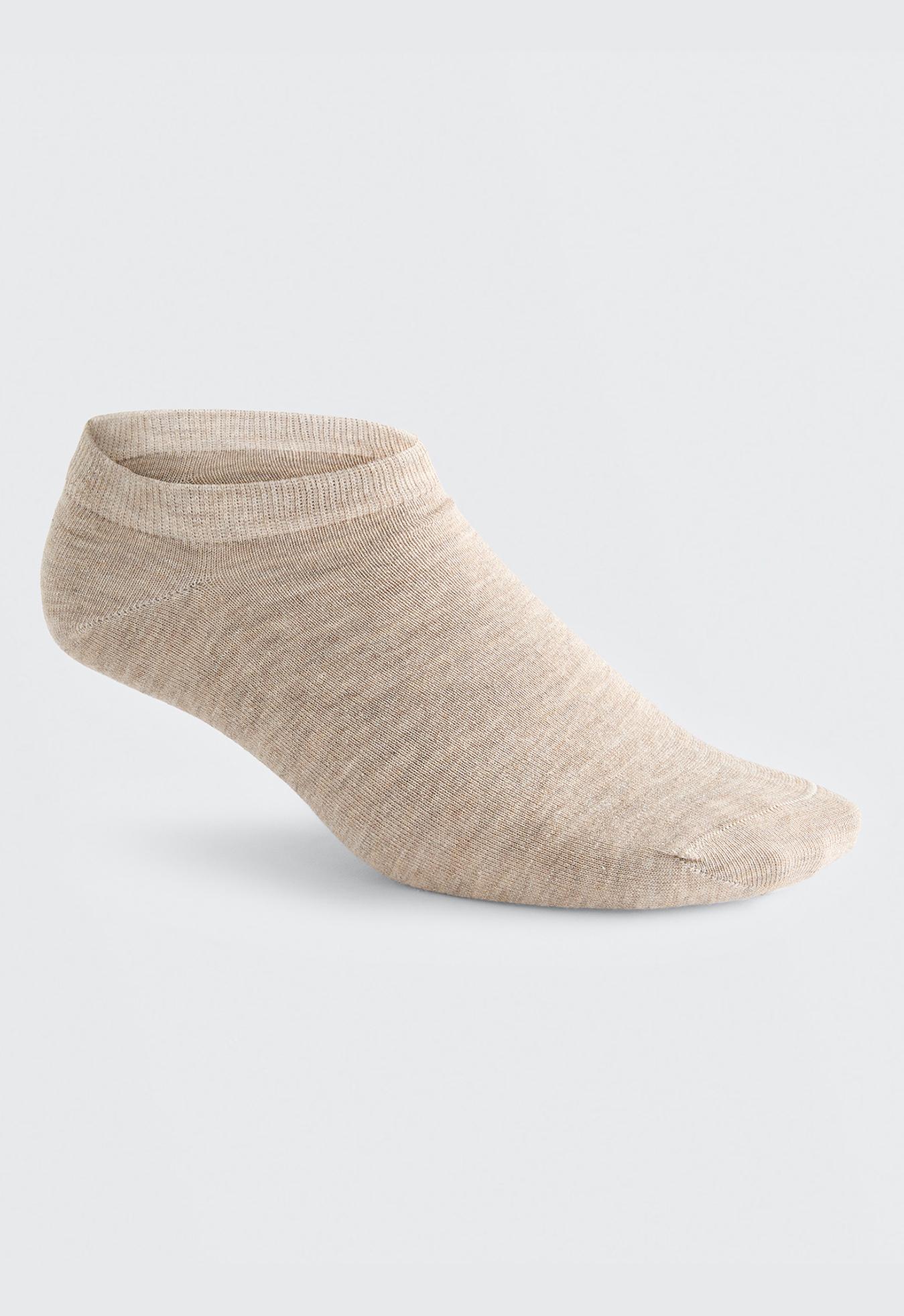 5 pairs of cotton blend sneaker socks — SAND MELANGE