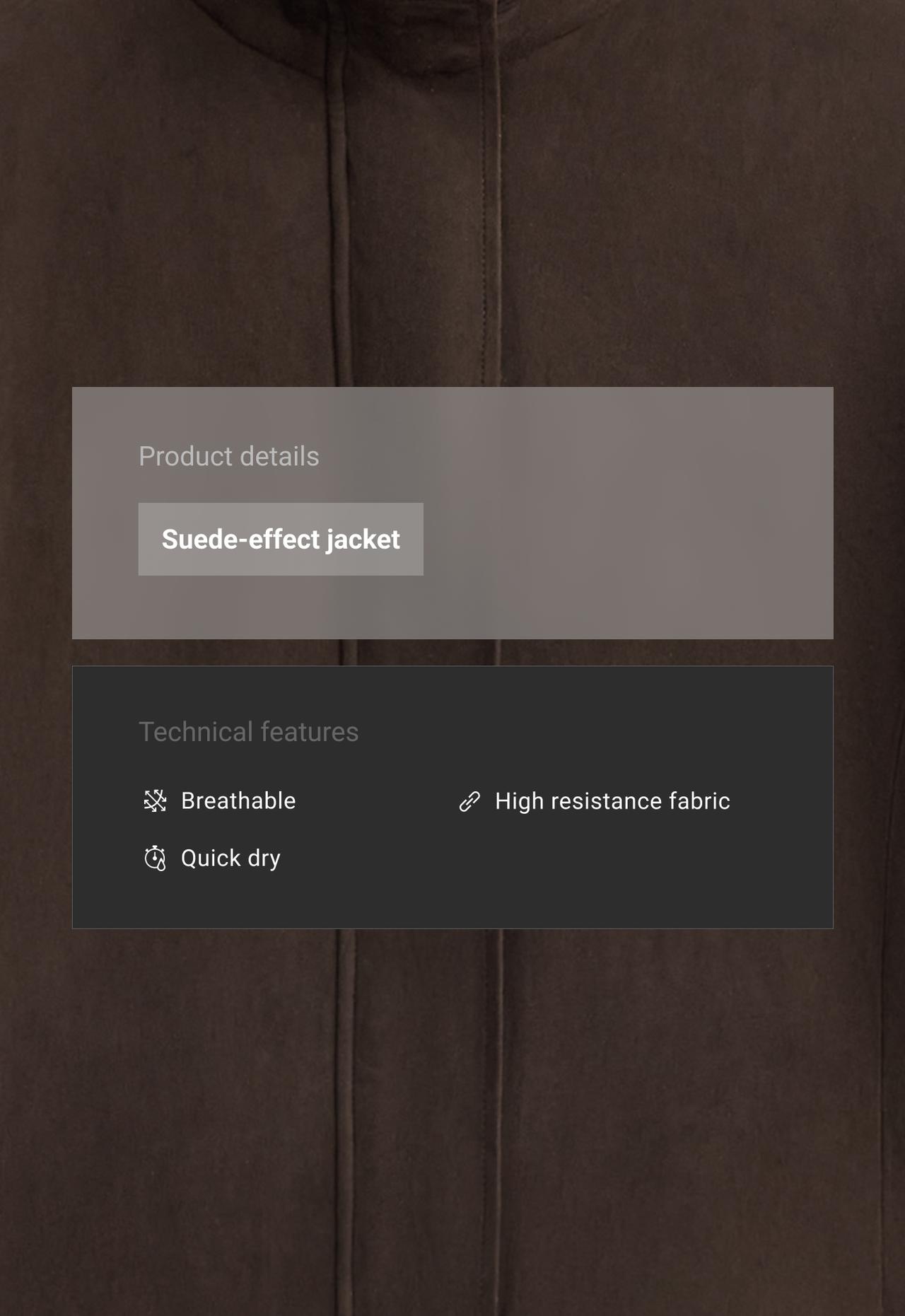 Fitted suede-effect jacket — Dark chocolate