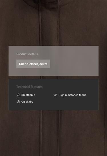 Fitted suede-effect jacket — Dark chocolate 2