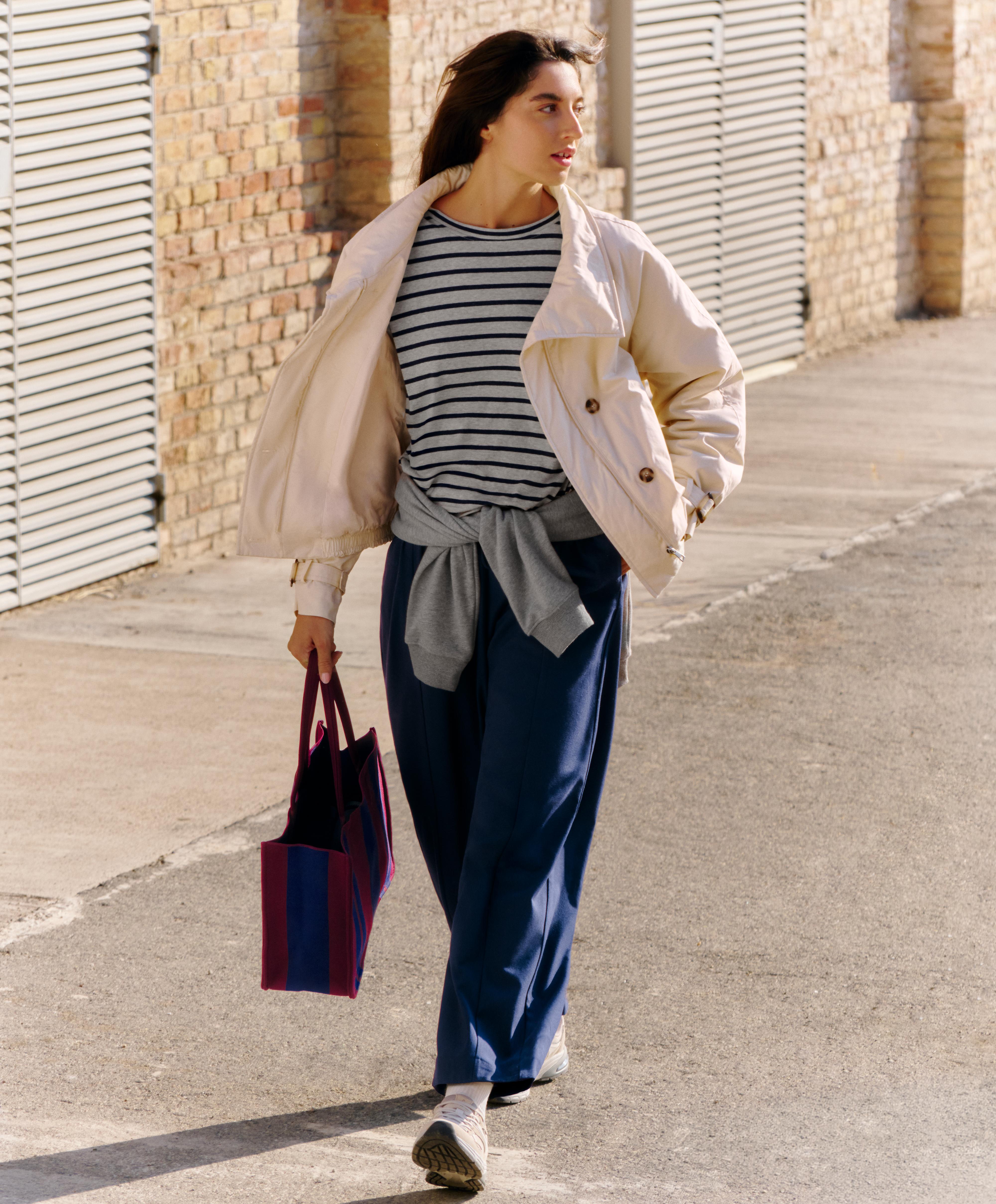13% wool balloon trousers — NAVY BLUE