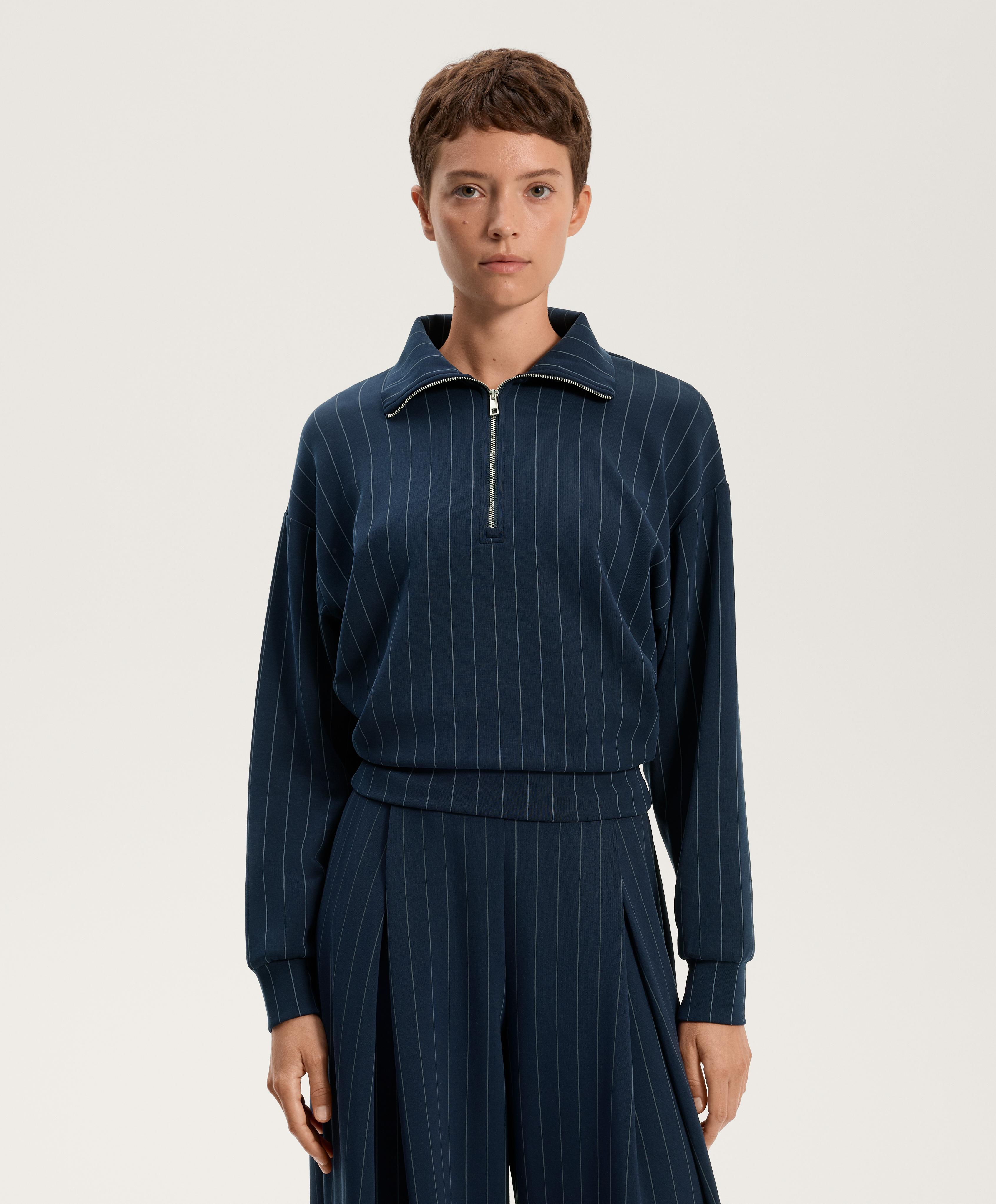 Bluza w paski z półgolfem i modalem o miękkim dotyku Bluza w paski z półgolfem i modalem o miękkim dotyku