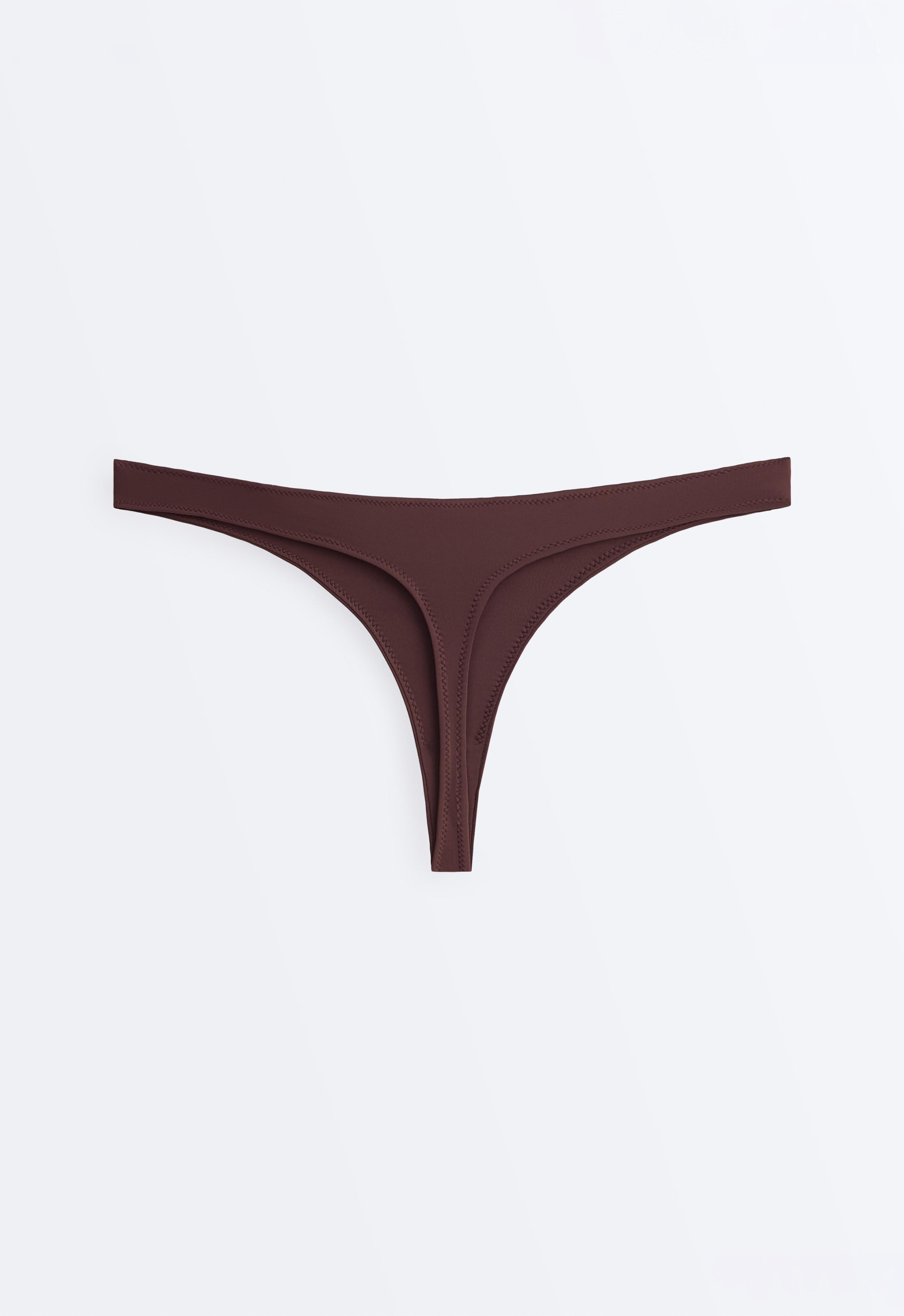 Thong bikini bottoms — CHOCOLATE