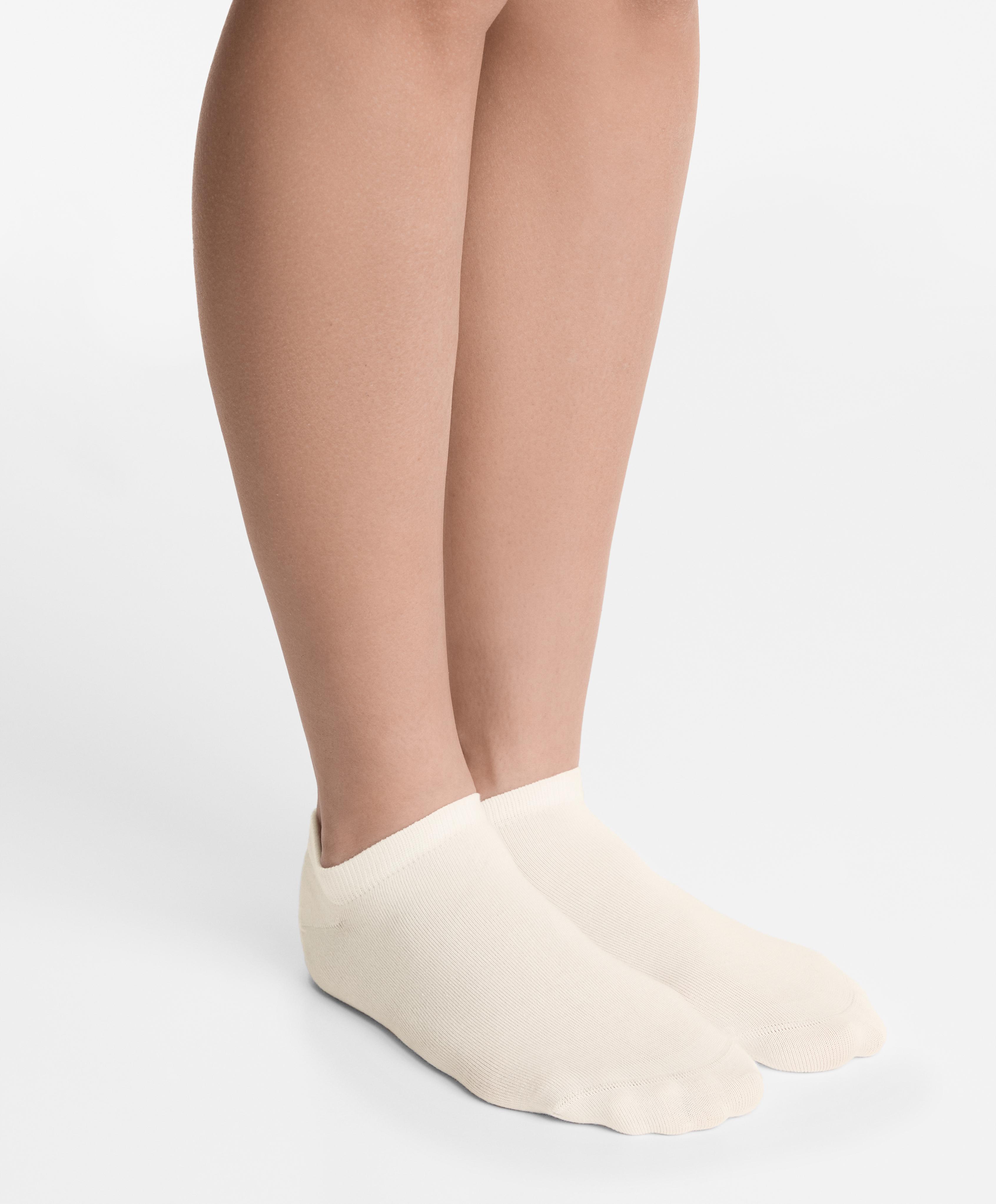 5 pairs of cotton blend sneaker socks — PALE ECRU