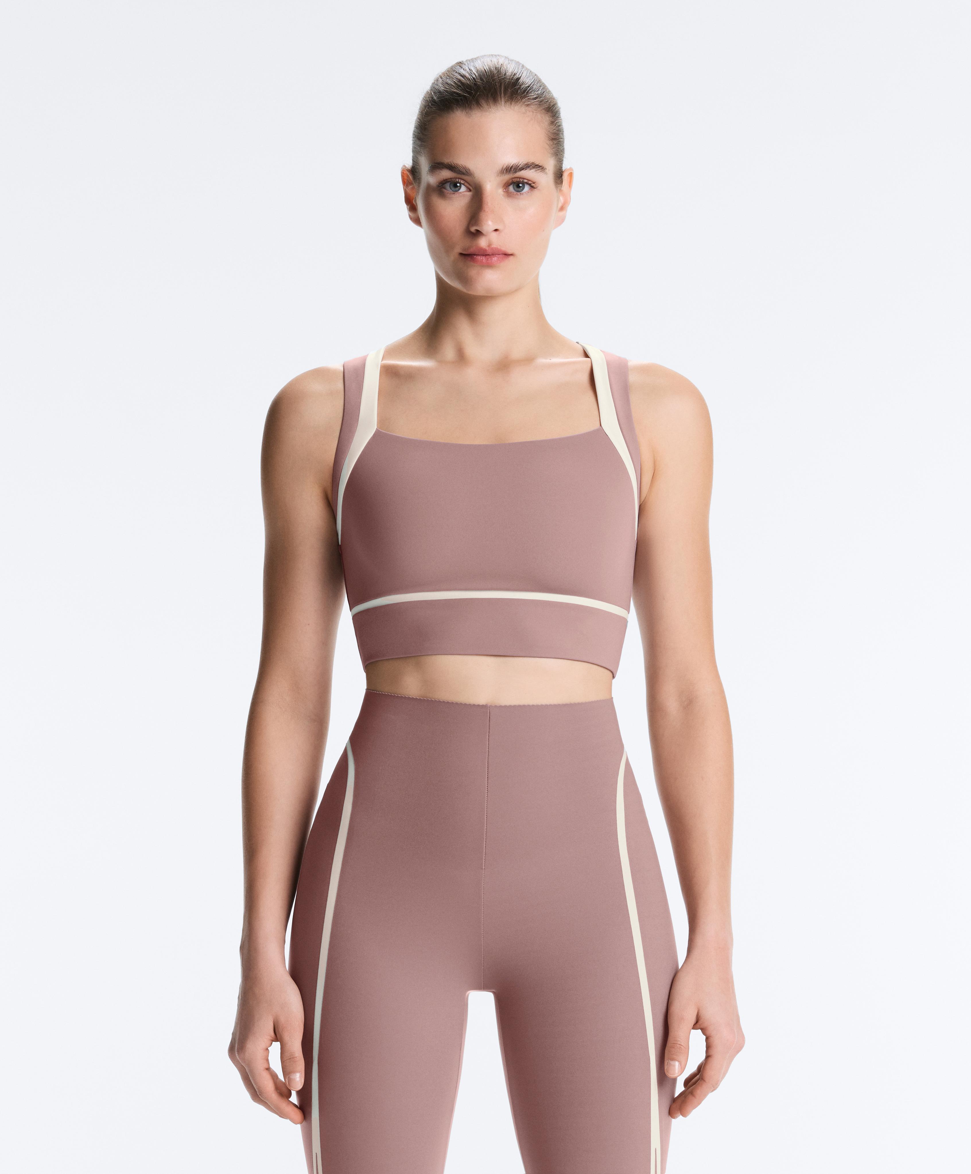 Compressive contrast tank top — DARK LILAC