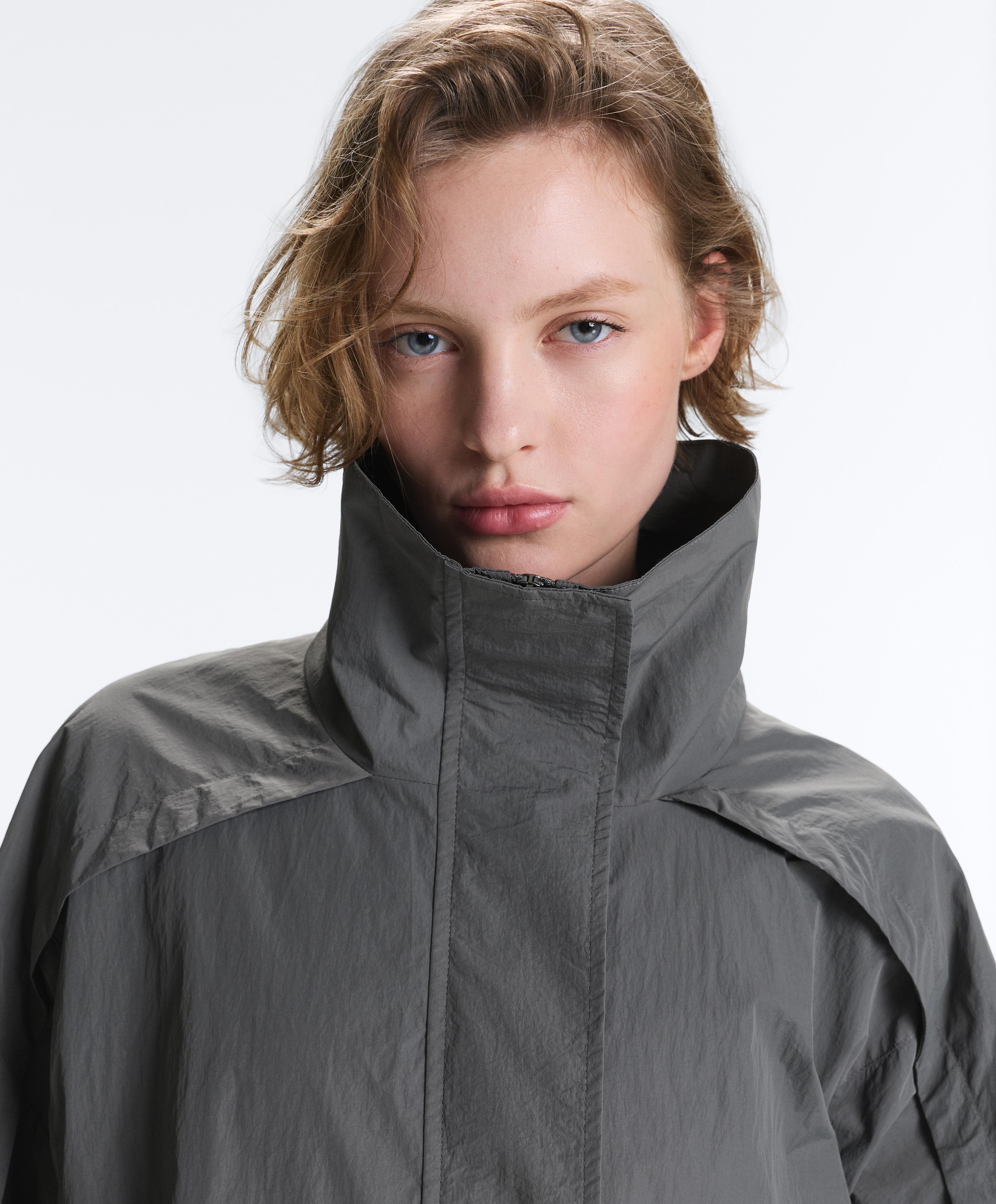 Water-repellent high-neck Track jacket — ASPHALT GREY