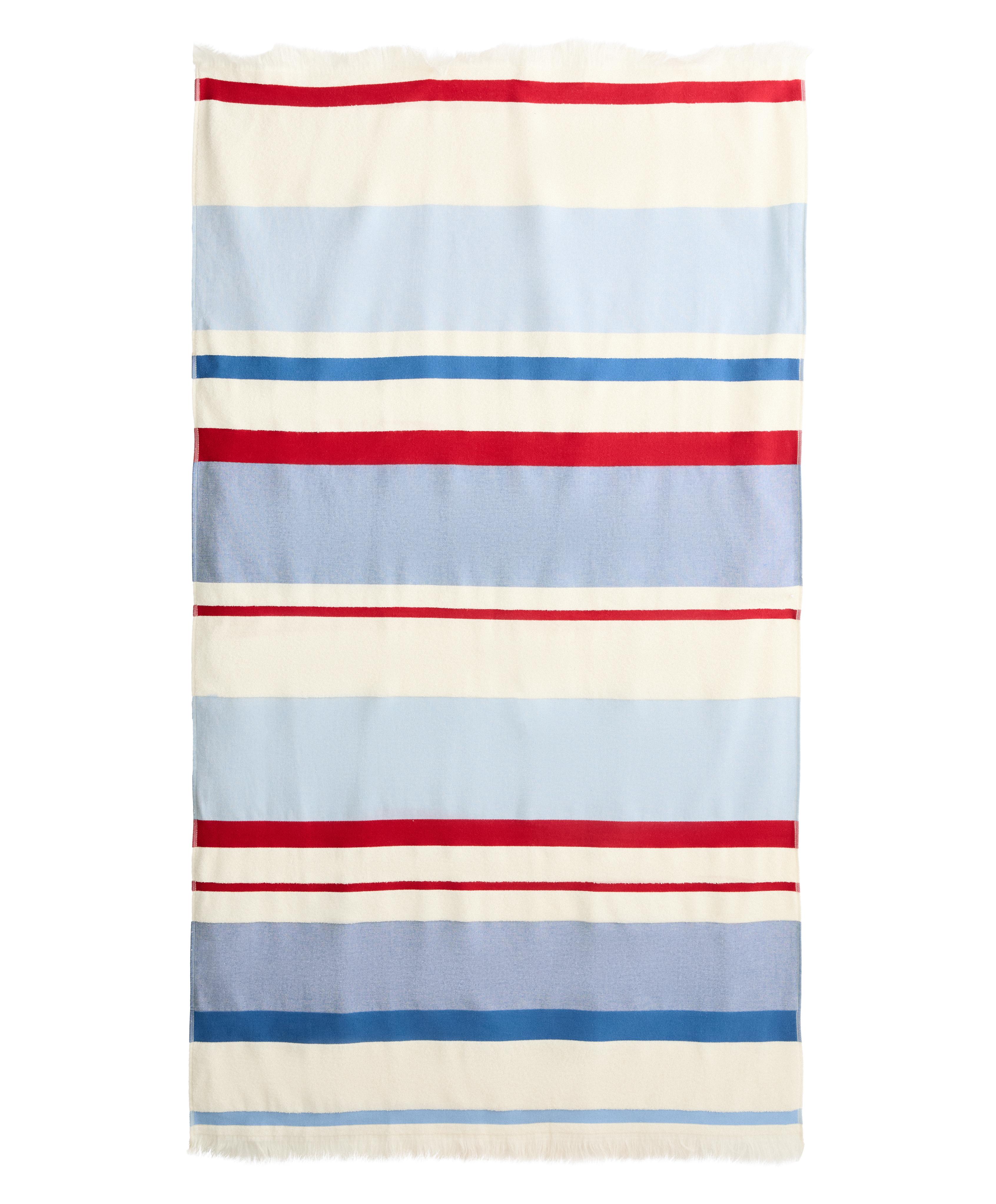 Striped 100% cotton towel — BLUE