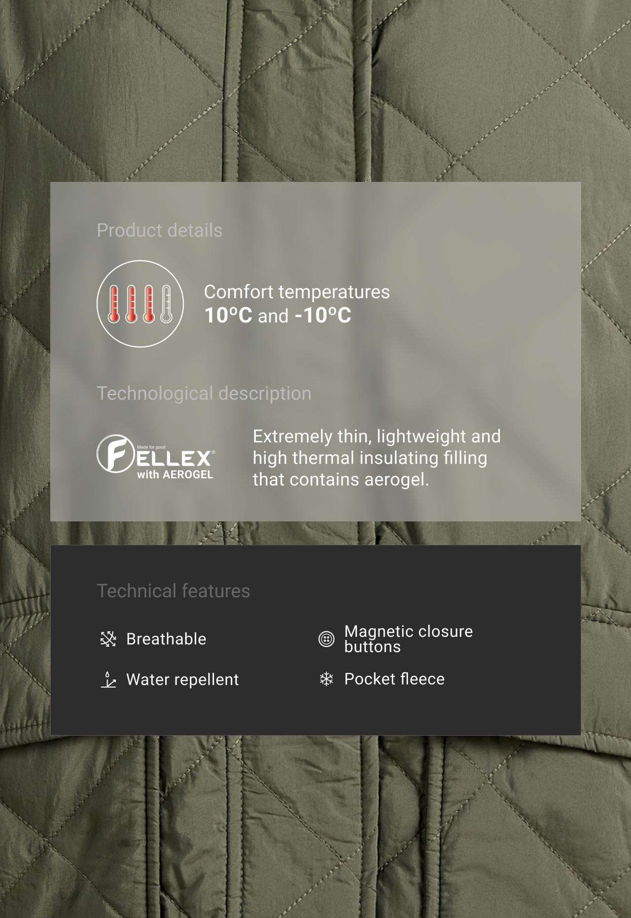 FELLEX® Aerogel diamond-quilted padded jacket — KHAKI