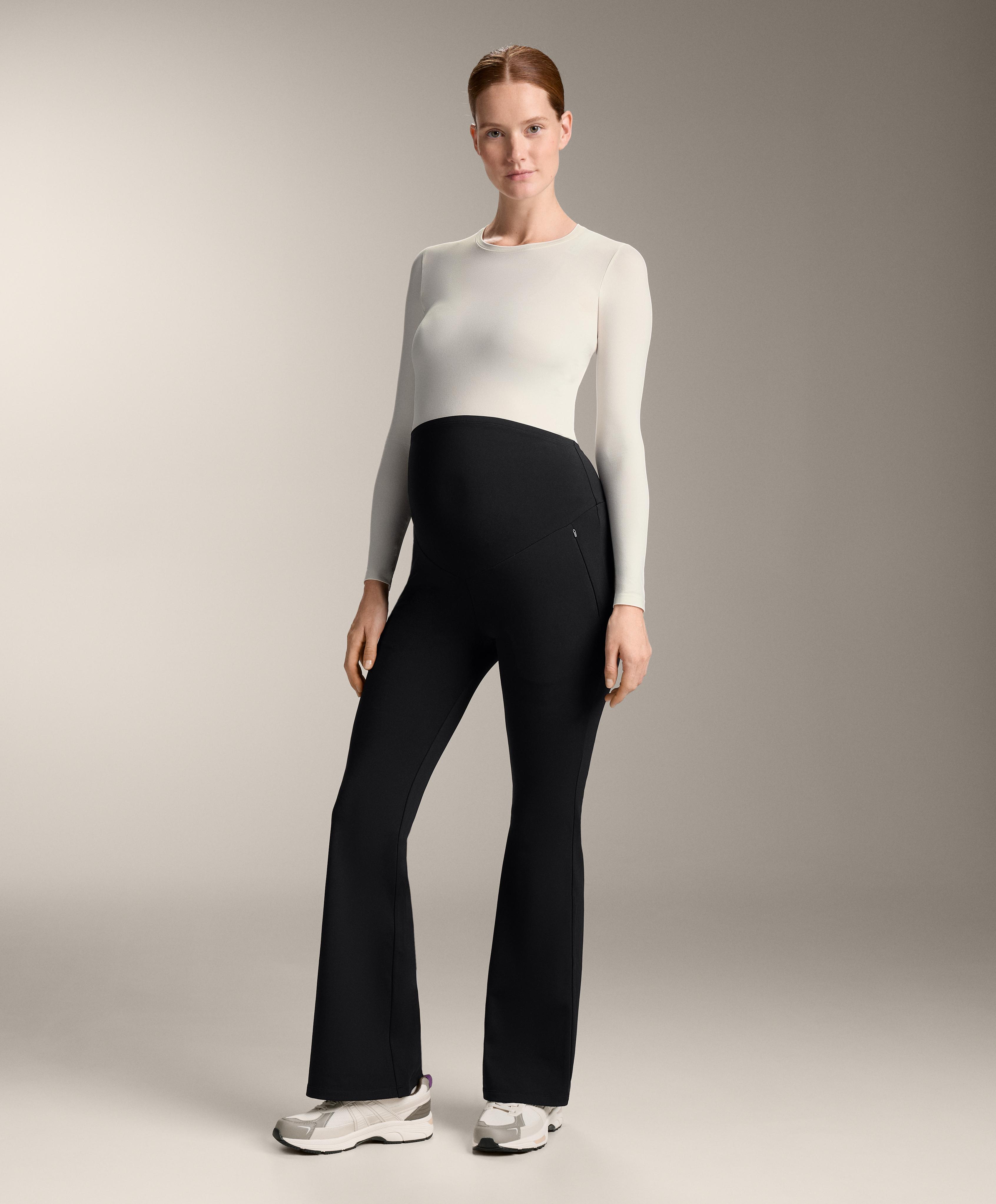 Warm flare maternity trousers — BLACK