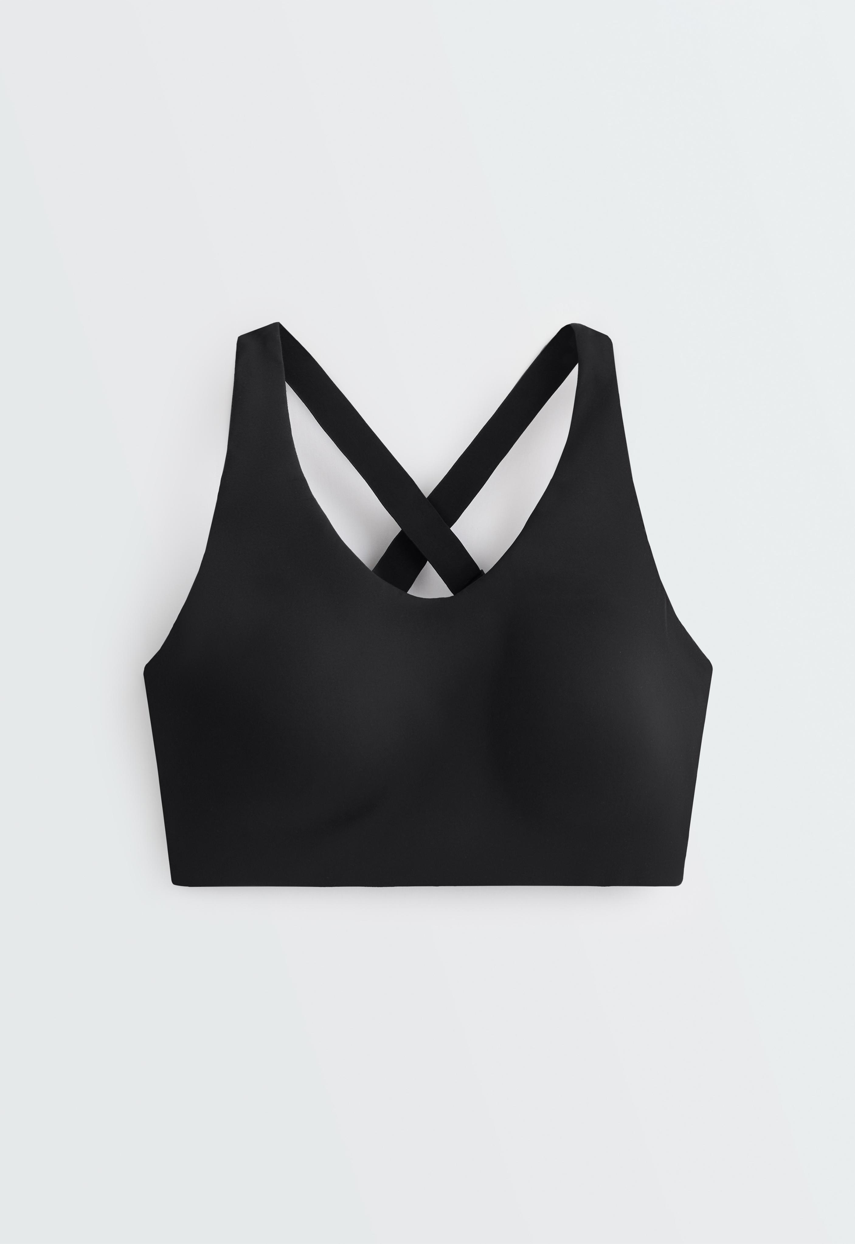 High-support Compressive sports bra with crossover back